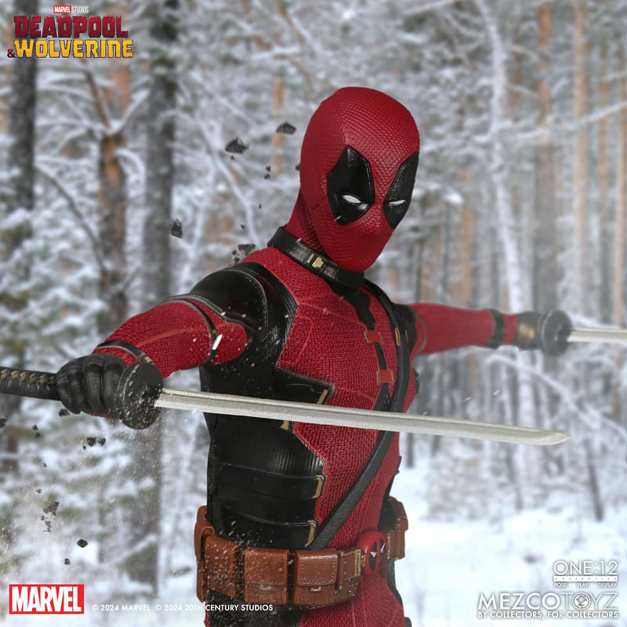 DEADPOOL & WOLVERINE  
MARVEL  
2024 MARVEL  
2024 20TH CENTURY STUDIOS  
ONE:12  
MEZCO TOYZ  
BY COLLECTORS FOR COLLECTORS