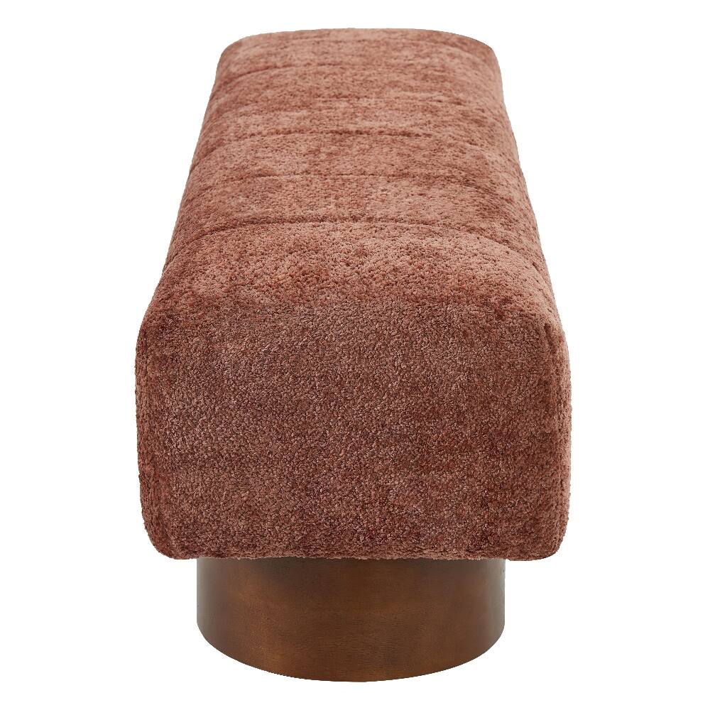 Alt View 4. Ropilly - Ropilly Rust Red Boucle Dining Bench, Modern Upholstered Accent Bench for Entryway and Bedroom, High Capacity Seating - Rust Red.