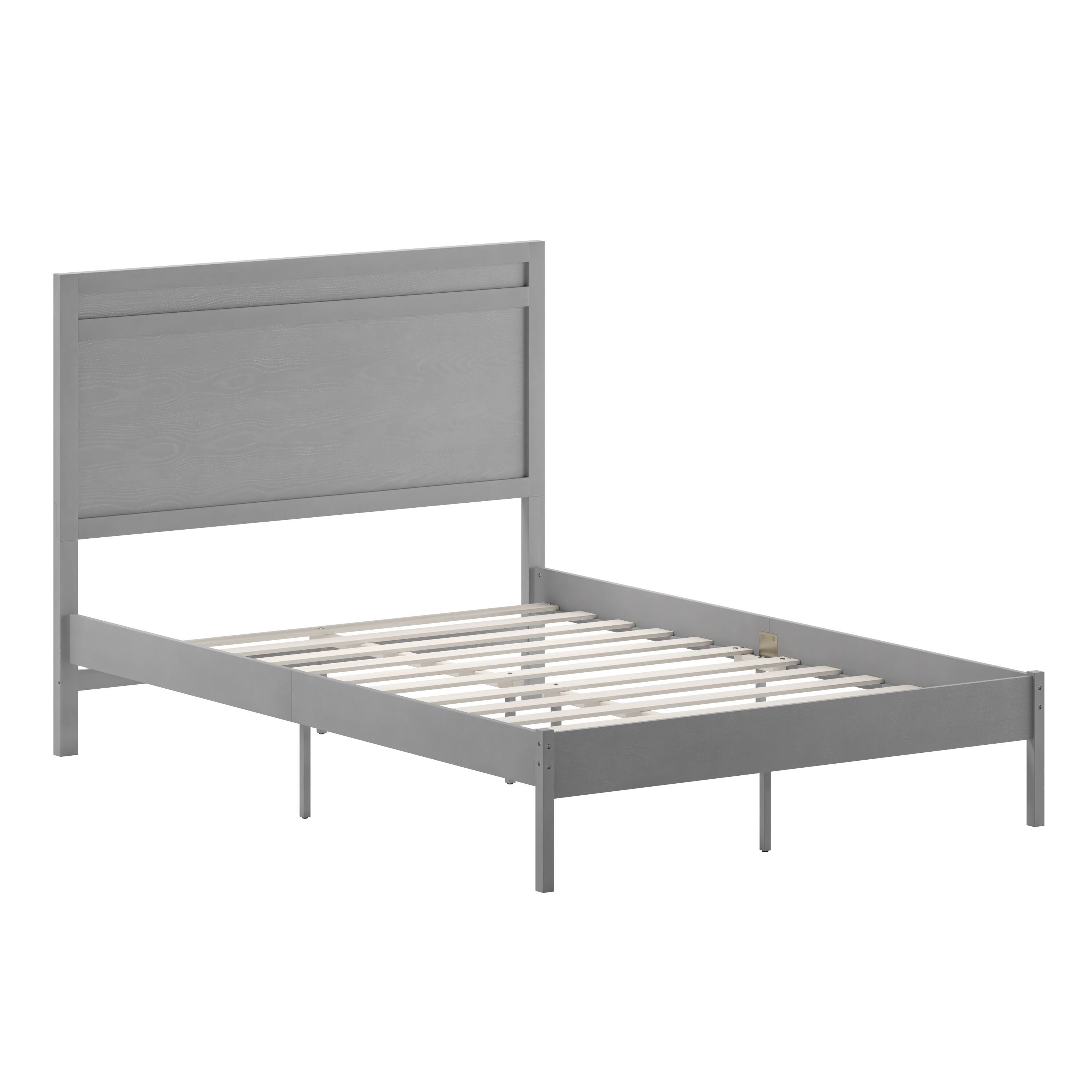Alt View 1. Emma + Oliver - Allanza Classic Wooden Platform Bed with Headboard - Gray.