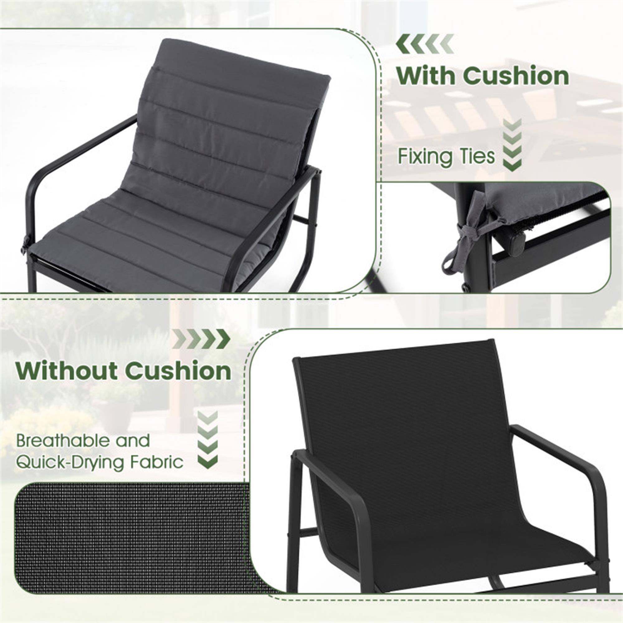 With Cushion  
Fixing Ties

Without Cushion  
Breathable and Quick-Drying Fabric