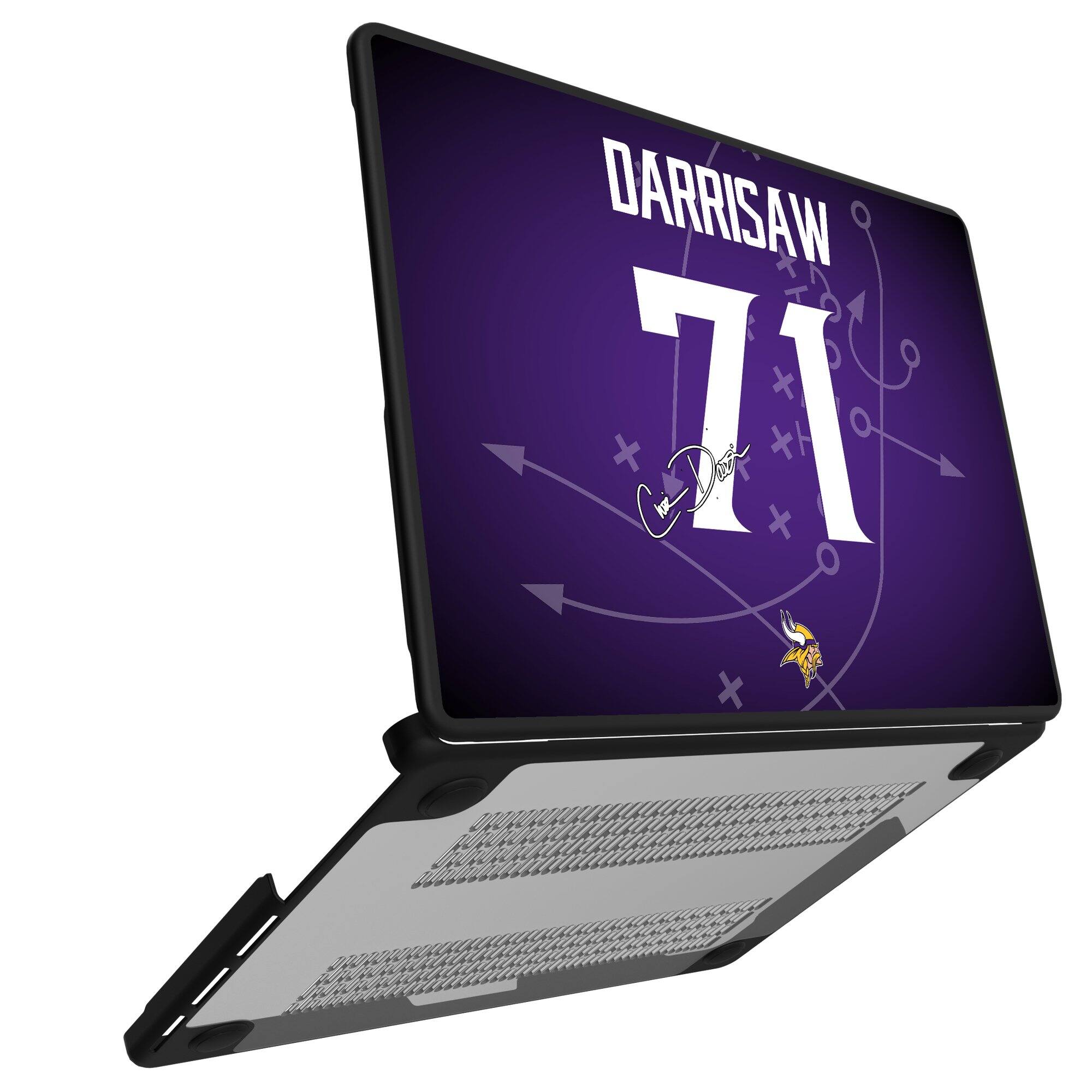 Alt View 1. Keyscaper - Christian Darrisaw Minnesota Vikings MacBook Case - Air 15 in - Multicolor.