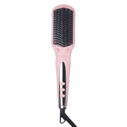 Front. TYMO - TYMO iONIC Pink Hair Straightening Brushes - Pink.
