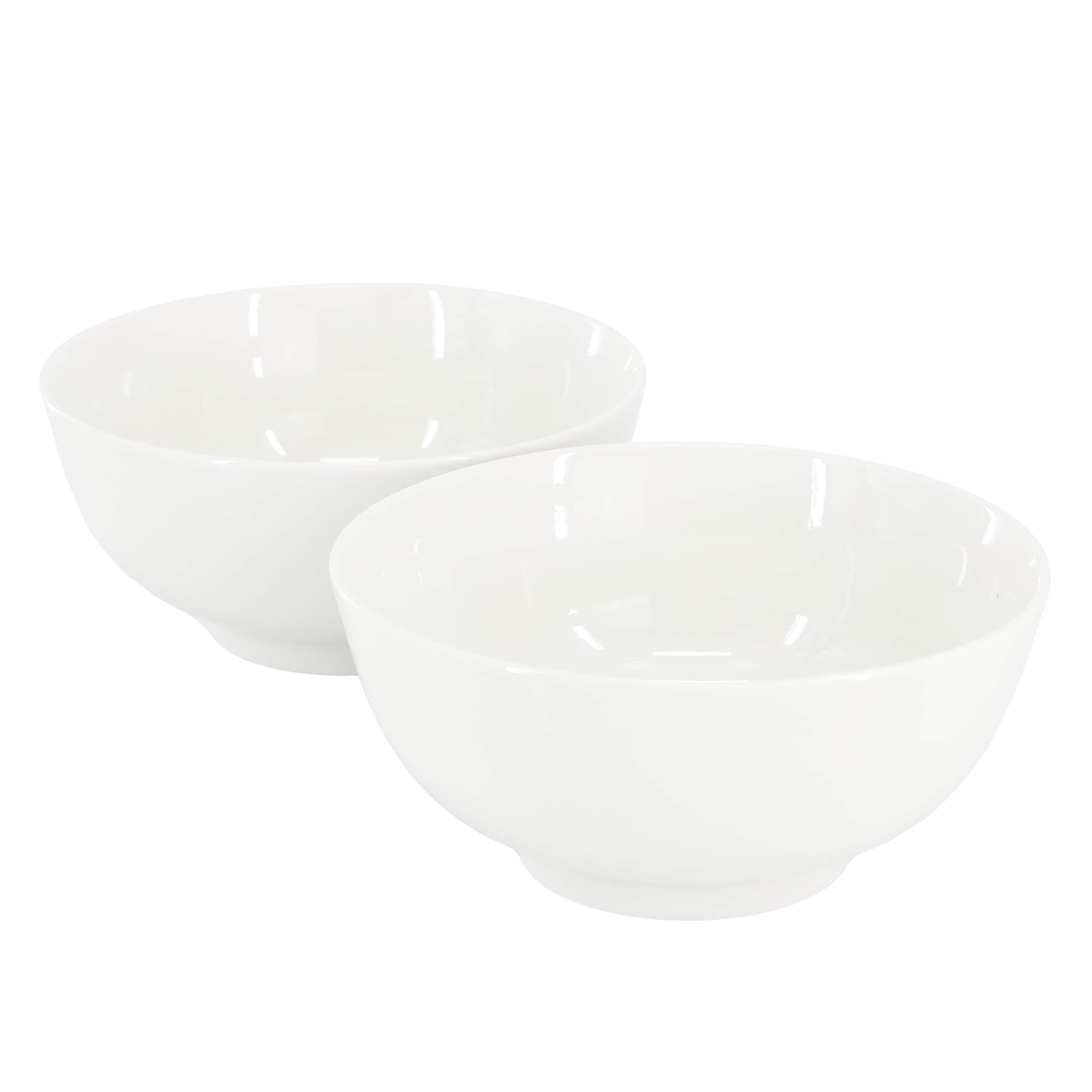 Gibson - Home Great Essentials 2 Piece 6.9 Inch Fine Ceramic Noodle Bowl Set - White - Thumbnail 2