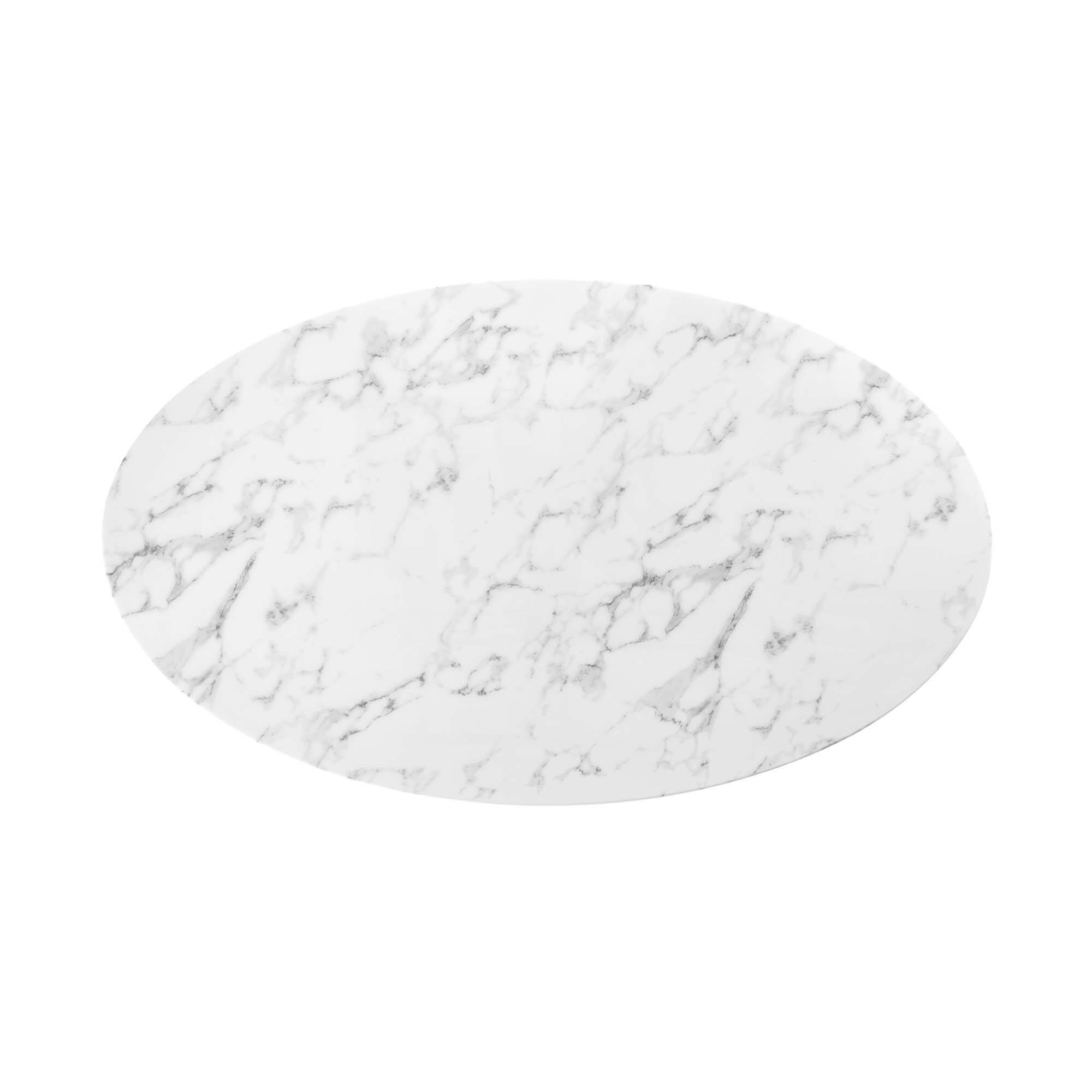 Back. Modway - Lippa 60" Oval Faux Marble Dining Table by Modway - Black White.