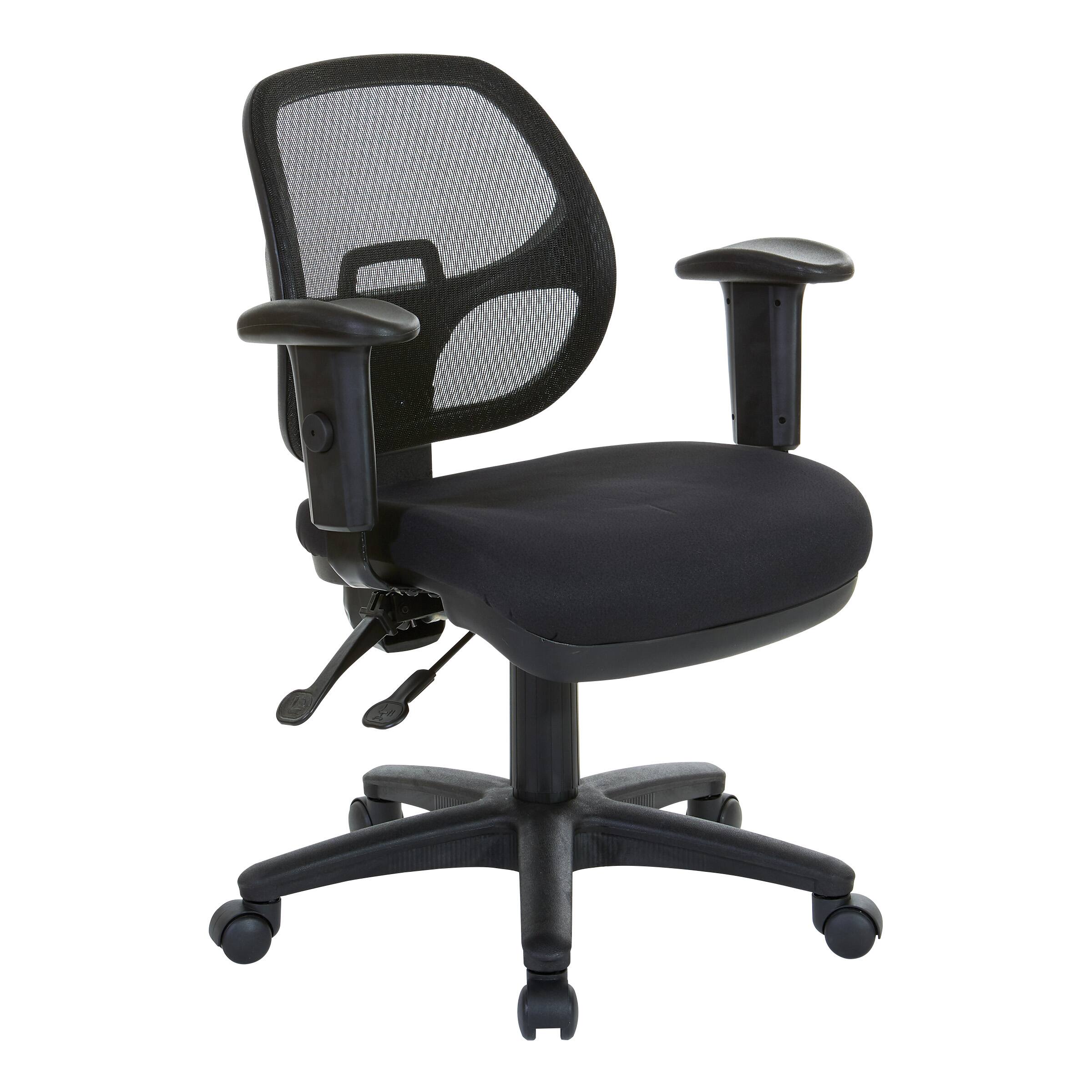Angle. Office Star Products - Ergonomic Task Chair with ProGrid® Back - Coal.