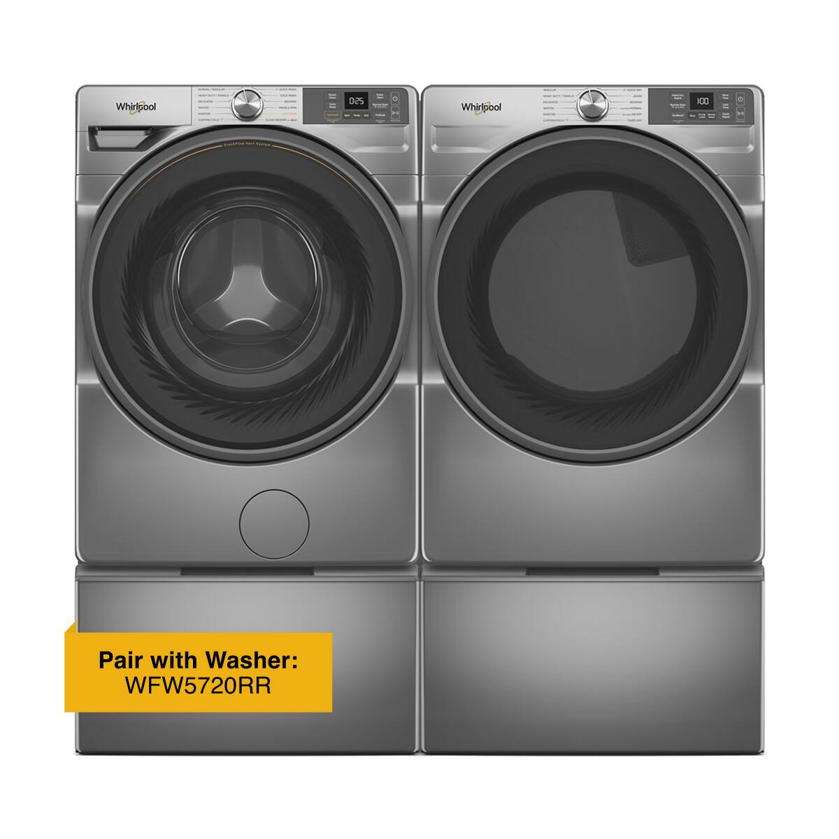 Whirlpool D2S  
Whirlpool 10X  
Pair with Washer: WFW5720RR