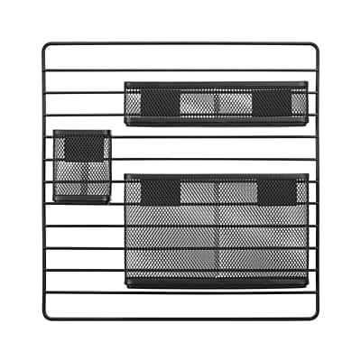 TRU RED - 3-Compartment Metal Mesh Wall Organizer - Black
