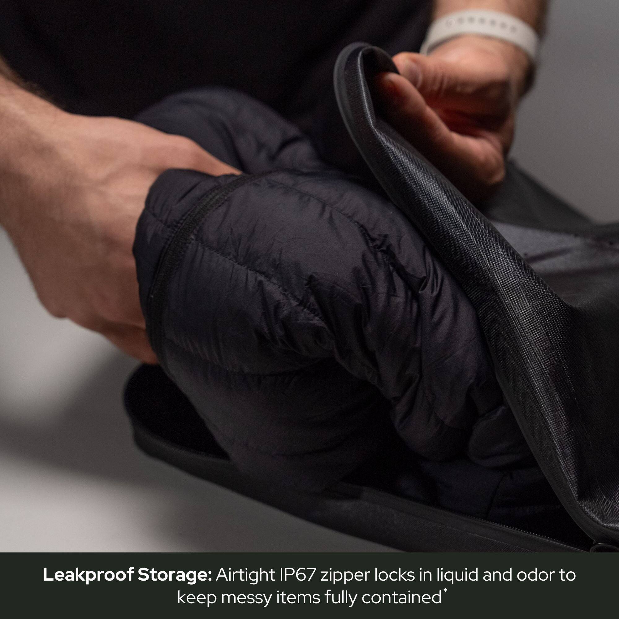 Leakproof Storage: Airtight IP67 zipper locks in liquid and odor to keep messy items fully contained.