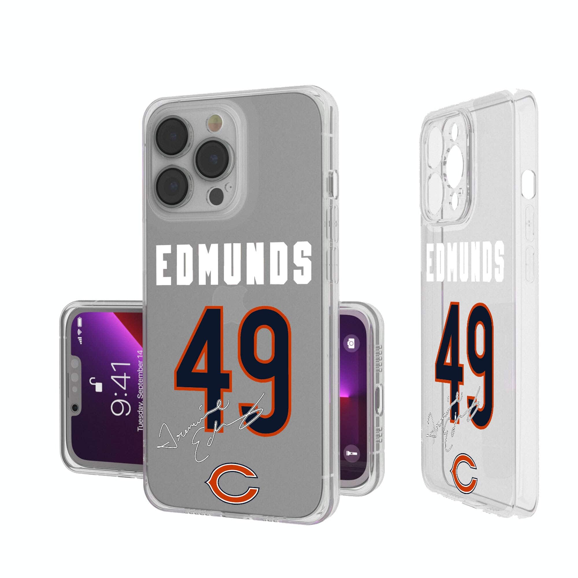 Keyscaper - Tremaine Edmunds Chicago Bears iPhone Clear Case - 15 - Multicolor