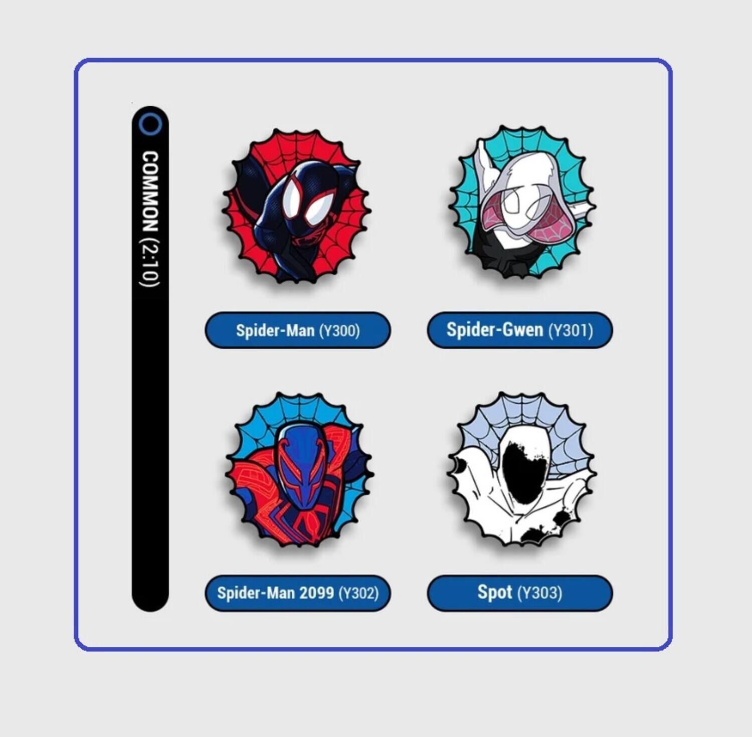 COMMON (2:10)  
Spider-Man (Y300)  
Spider-Gwen (Y301)  
Spider-Man 2099 (Y302)  
Spot (Y303)