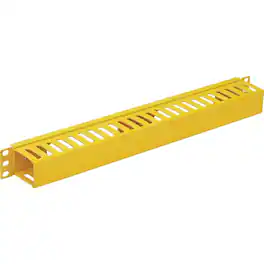 Eaton Tripp Lite Series Horizontal Cable Manager - Finger Duct with Cover, 1U - Horizontal Cable Manager - Yellow