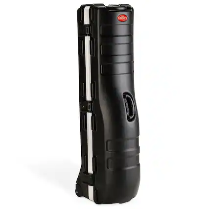 Front. SKB - SKB Cases Deluxe ATA Hard Plastic Storage 2 Wheeled Cart Golf Bag Travel Case - Black.