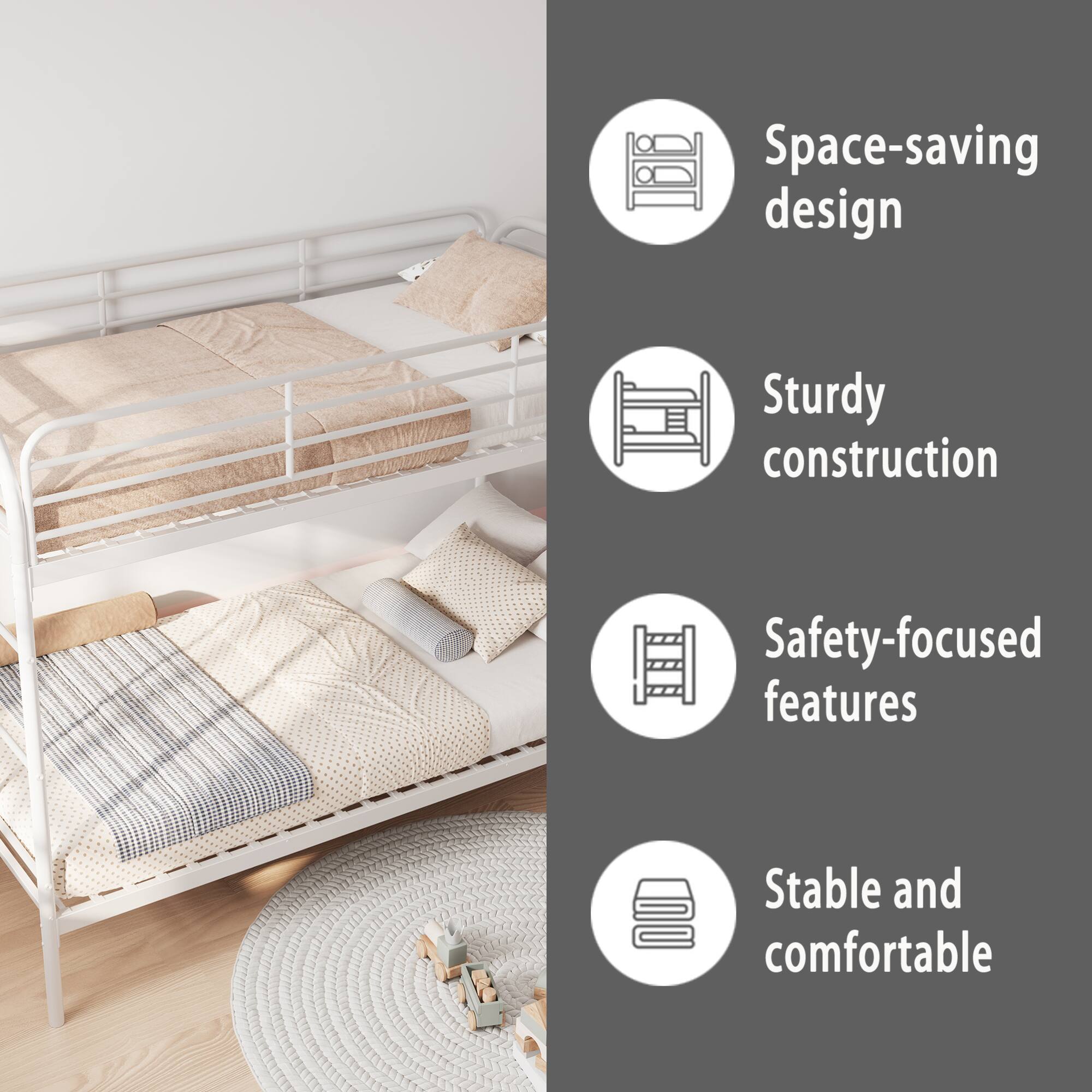 - Space-saving design
- Sturdy construction
- Safety-focused features
- Stable and comfortable