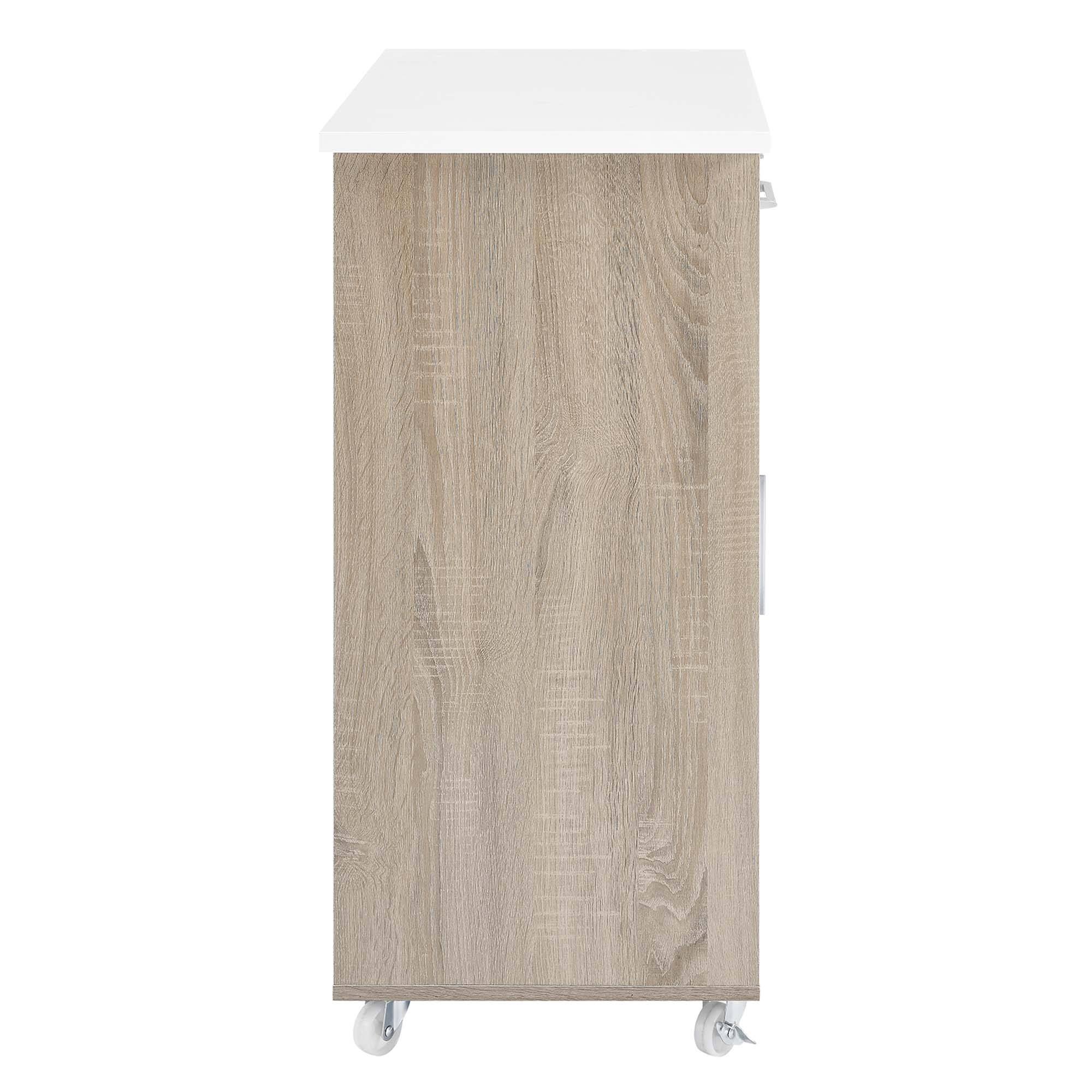 Alt View 2. Modway - Culinary Kitchen Cart With Spice Rack by Modway - Oak White.