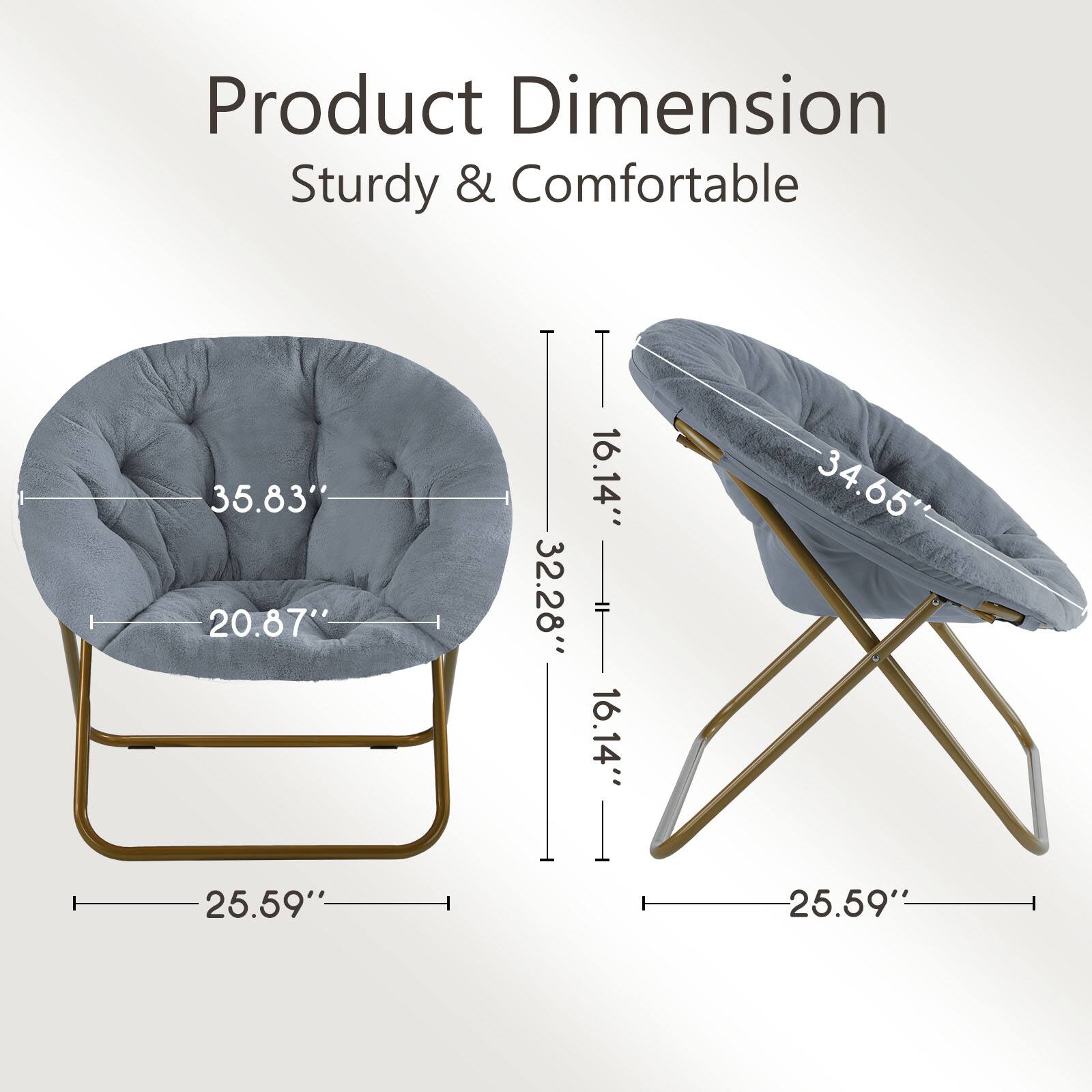 Product Dimension  
Sturdy & Comfortable  

- 35.83"  
- 20.87"  
- 32.28"  
- 16.14"  
- 16.14"  
- 34.65"  
- 25.59"  
- 25.59"