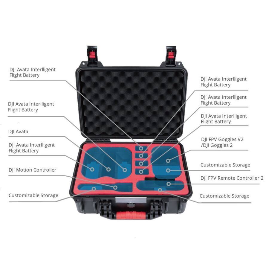 Custodia Rigida Per DJI Avata 2 – Impermeabile, Porta Drone, Occhiali, Telecomando E Accessori