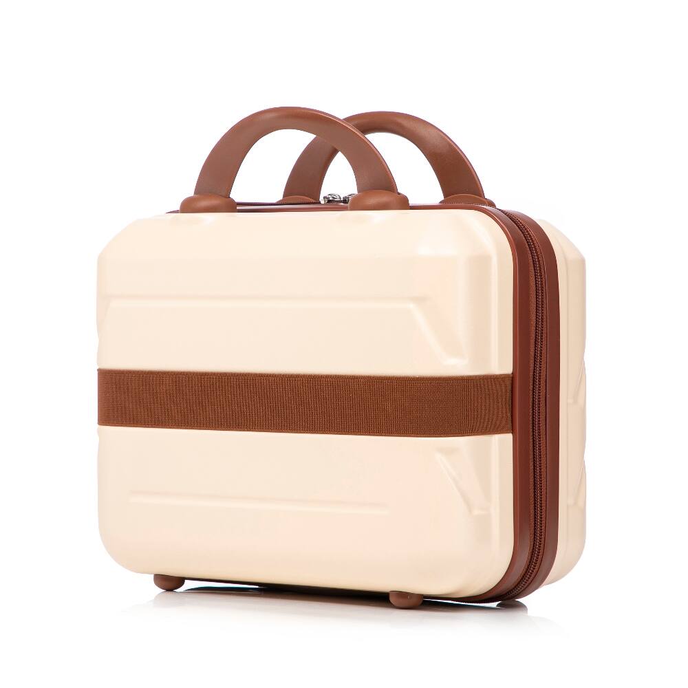 Alt View 4. Ropilly - Ropilly 2 Piece Luggage Set Beige Hard Shell Suitcase with Cosmetic Case 20 Inch - Beige.
