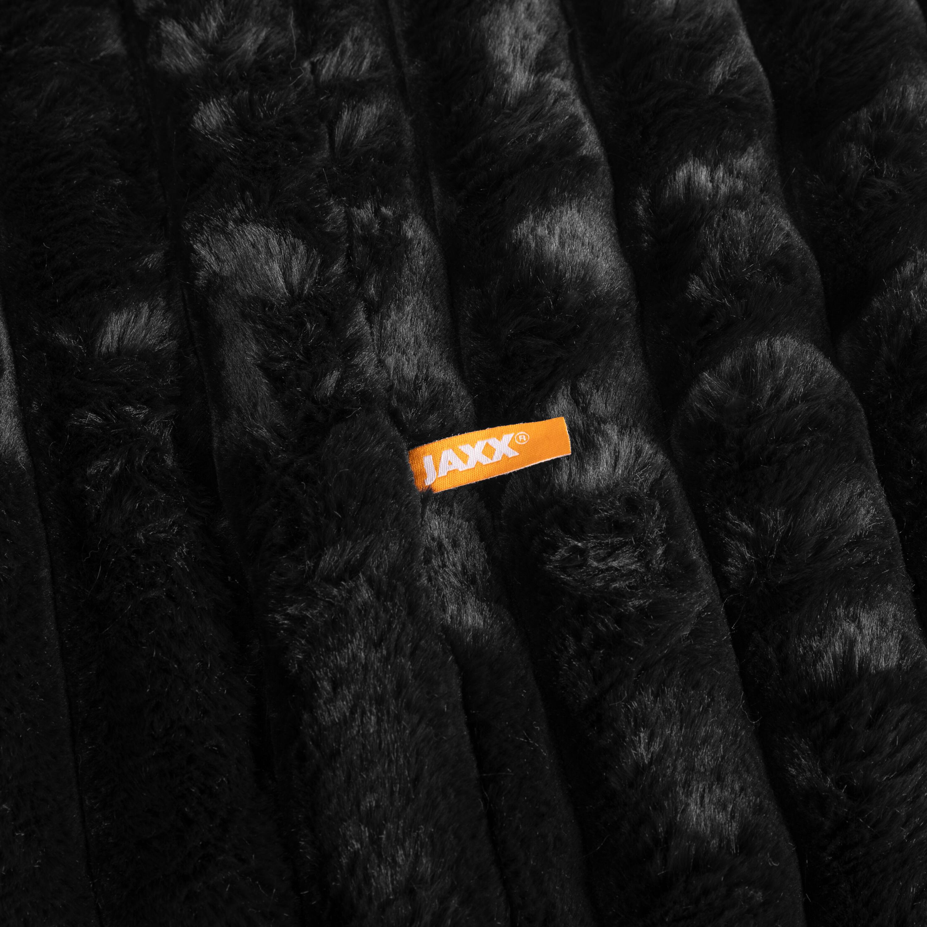 Alt View 1. Jaxx - Jaxx Saxx 4ft - Large Round Bean Bag for Adults - Made in the USA - Luxuriously Soft Plush Faux Fur, Black - Faux Fur Black.