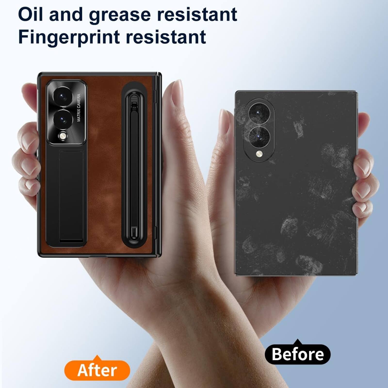 Oil and grease resistant  
Fingerprint resistant  

CAMERA MATRIX  

After  
Before