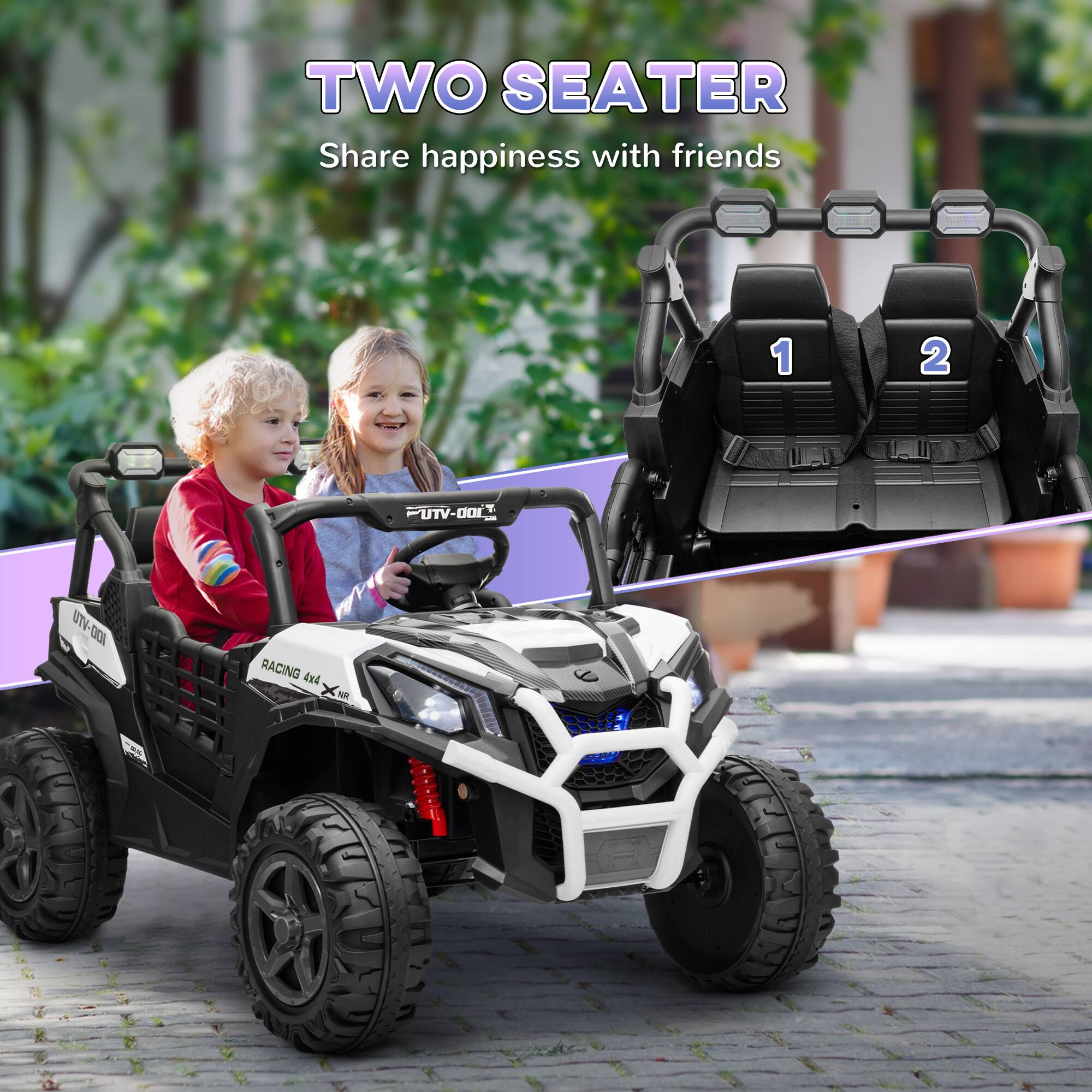 TWO SEATER  
Share happiness with friends  

1 2  

UTV-DOOR  
RACING 4X4