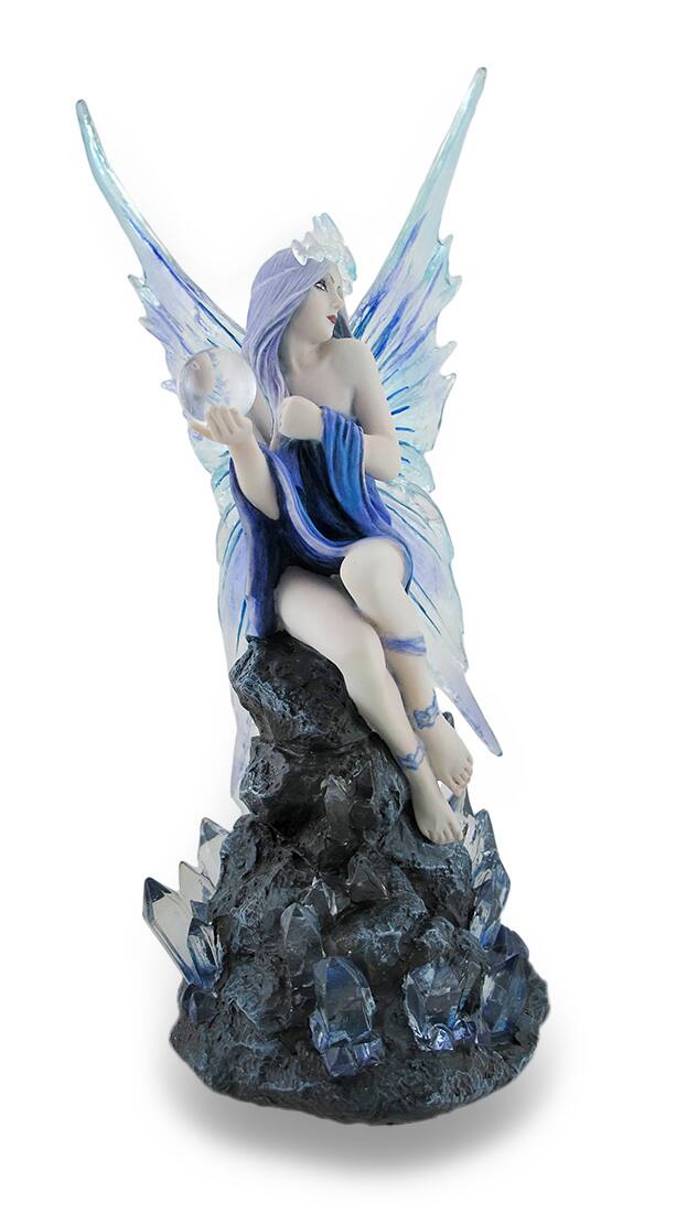 Alt View 1. Veronese Design - Anne Stokes Blue and Purple Stargazer Fairy Statue - Purple.
