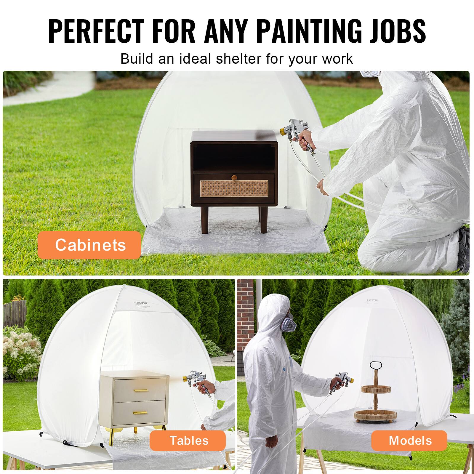 PERFECT FOR ANY PAINTING JOBS  
Build an ideal shelter for your work  

Cabinets  
Tables  
Models