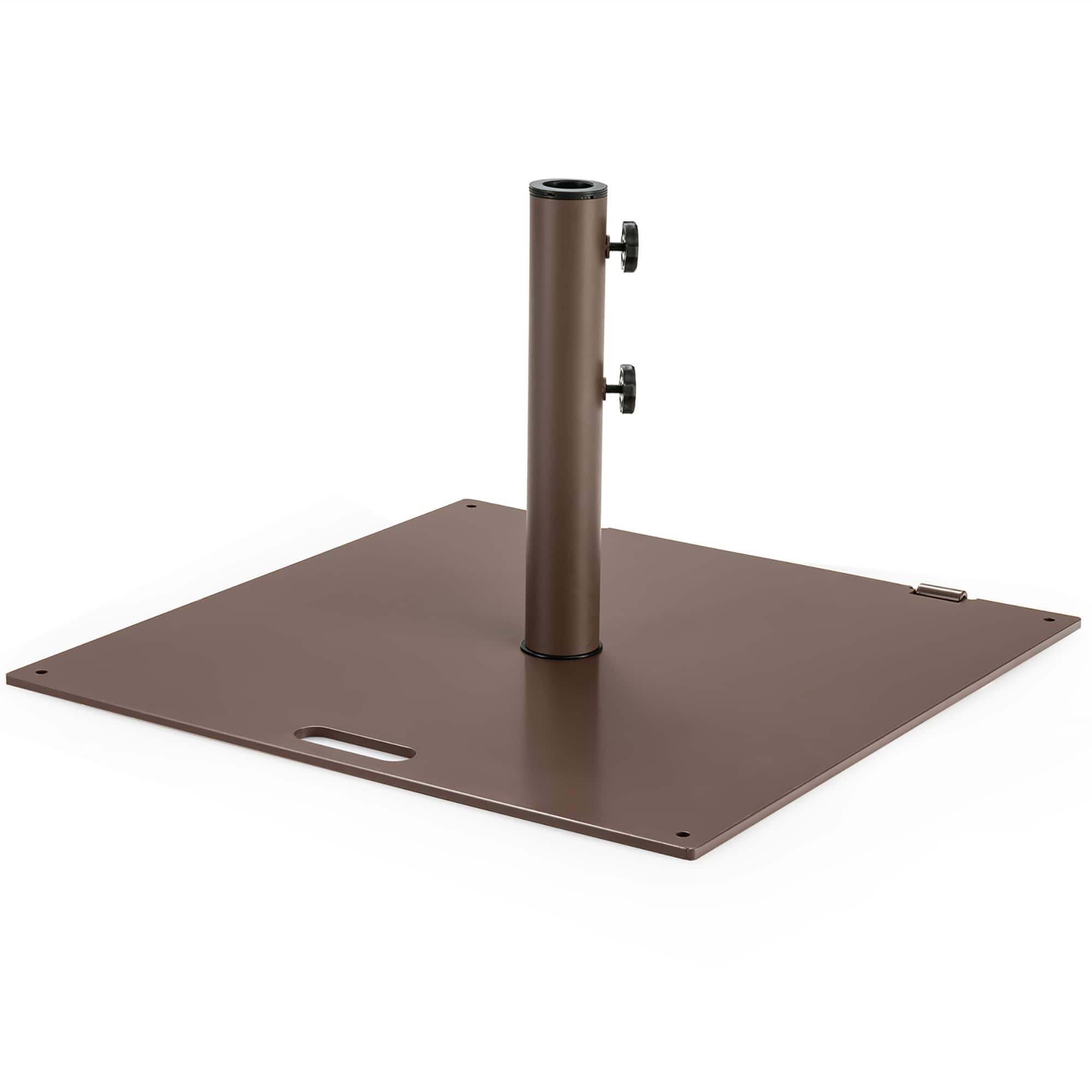 Costway - 50LBS Patio Square Umbrella Base Stand Market Umbrellas Handle Wheels - Brown price history on PriceWatchPro