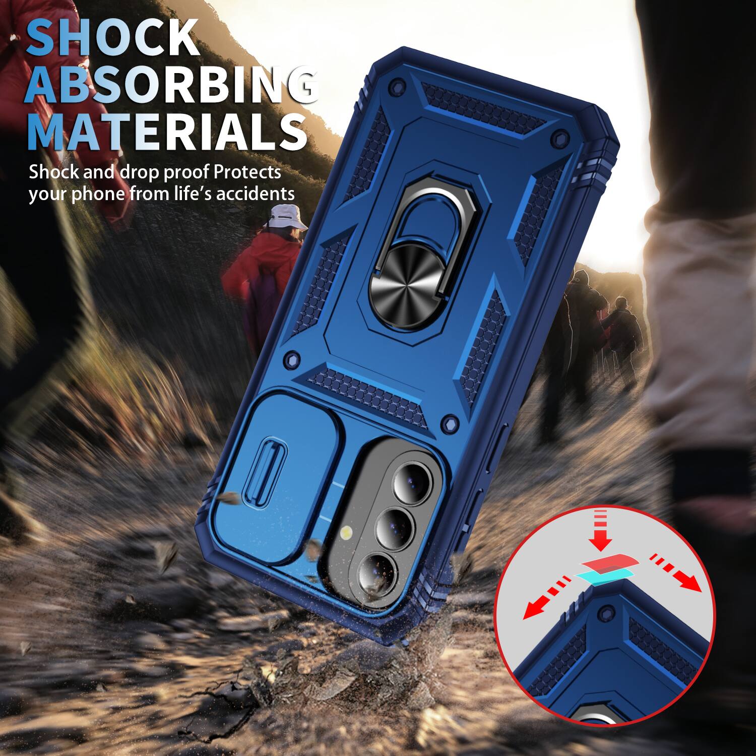 SHOCK ABSORBING MATERIALS  
Shock and drop proof  
Protects your phone from life's accidents