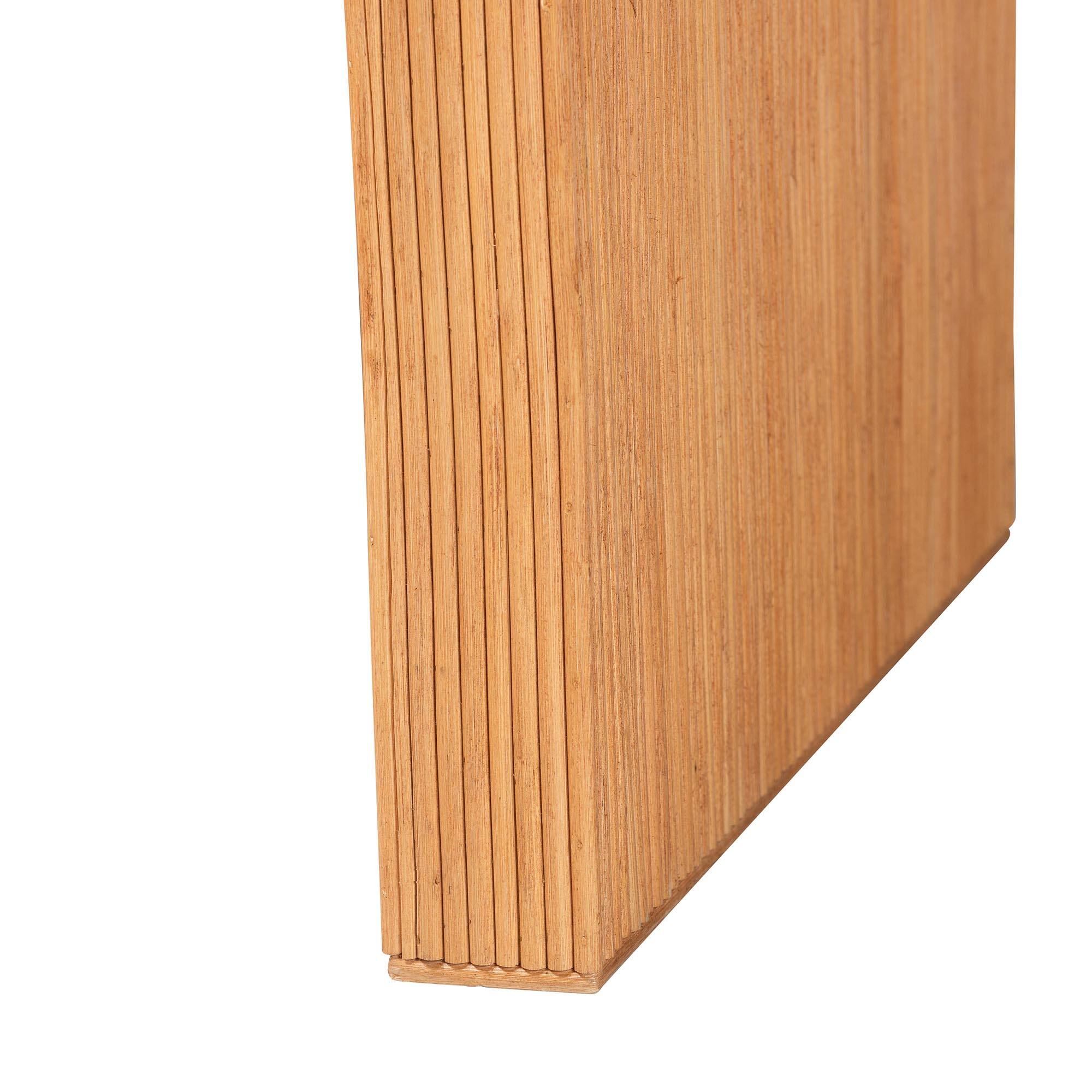 Back. bali & pari - Guevara Bohemian Fluted Rattan Console Table - Light Honey.