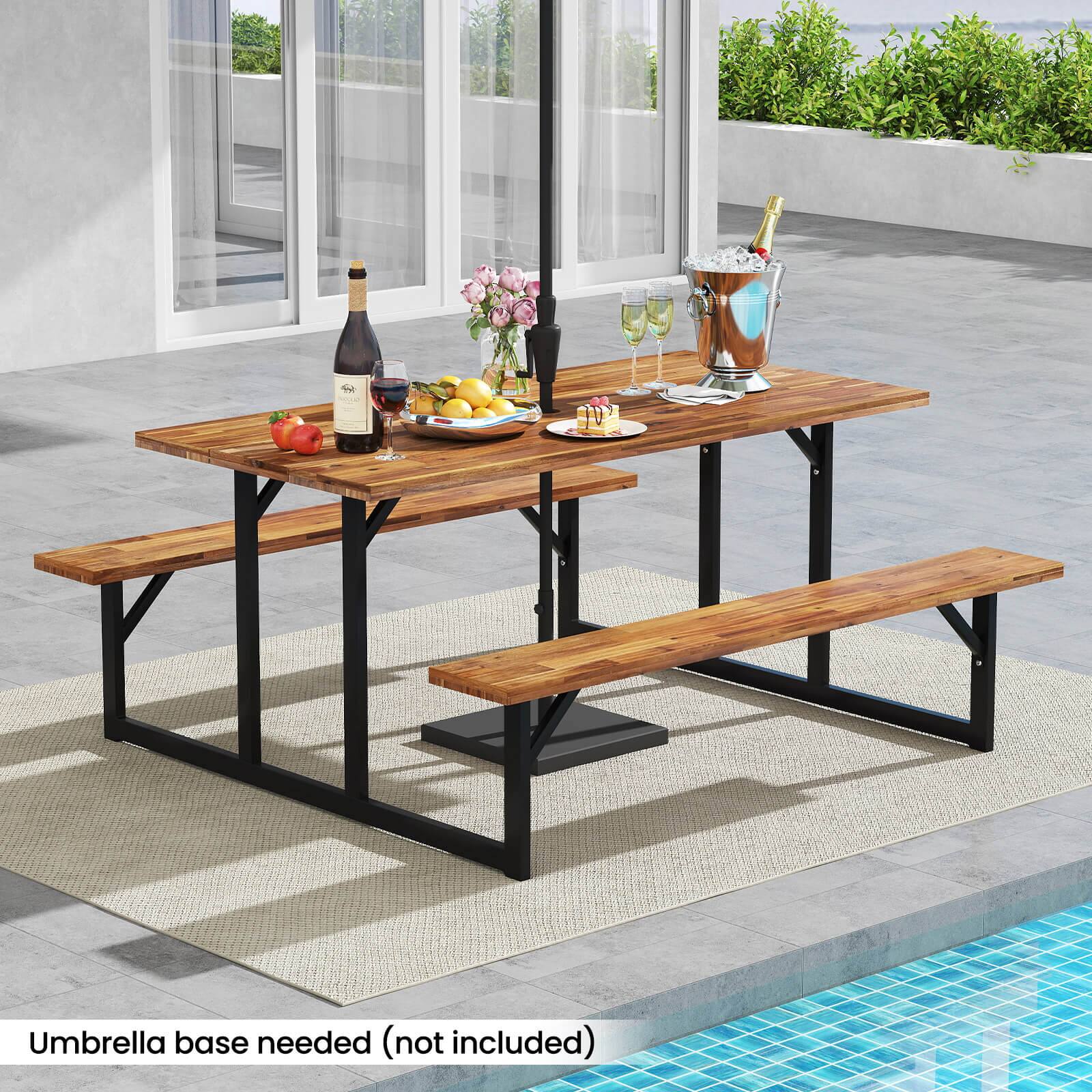 Umbrella base needed (not included)