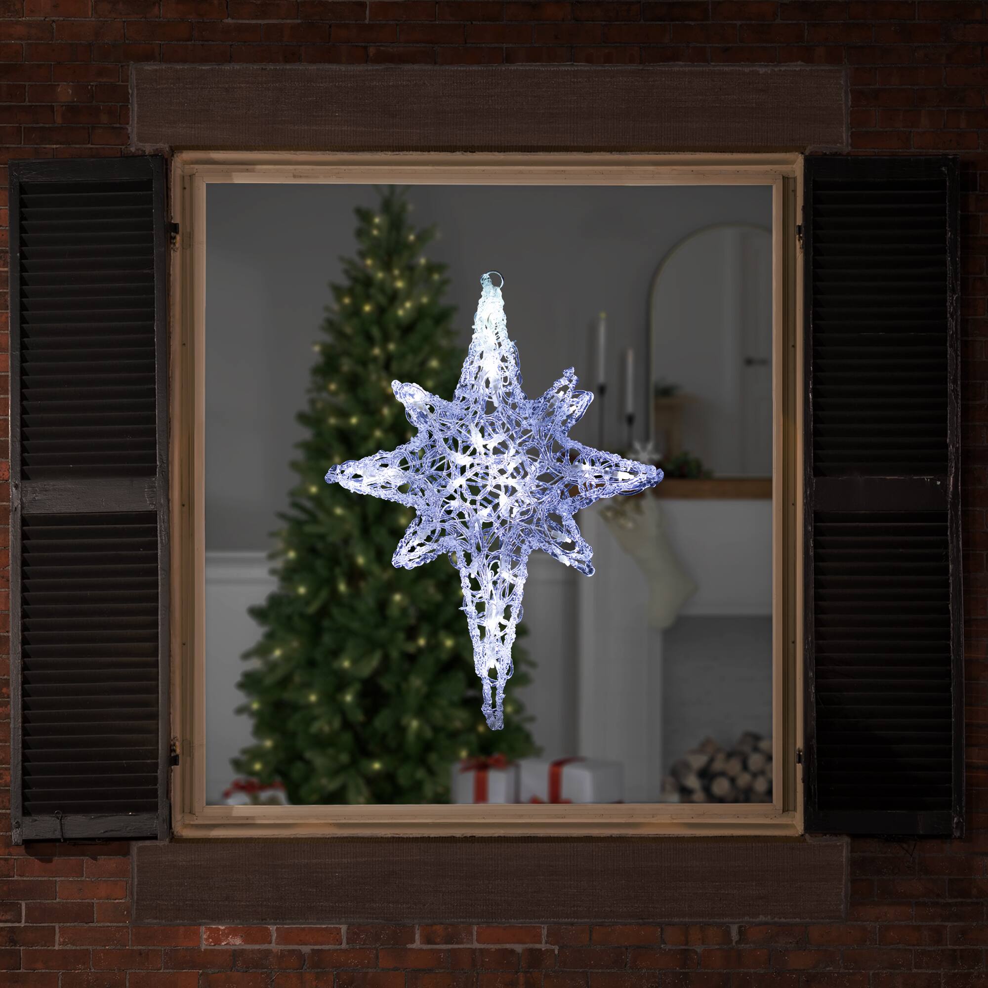 Alt View 1. Northlight - LED Lighted Color Changing Star of Bethlehem Christmas Decoration - 22" - Blue and White - Clear.