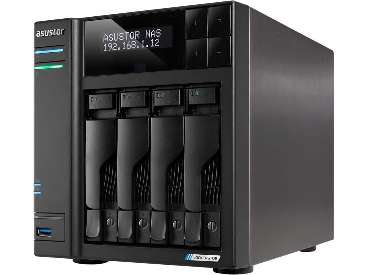 Asustor - AS6704T v2 4-Bay NAS - Quad-Core 2.0GHz - 2x5GbE - 4GB DDR4 - 4x M.2 SSD (Diskless)
