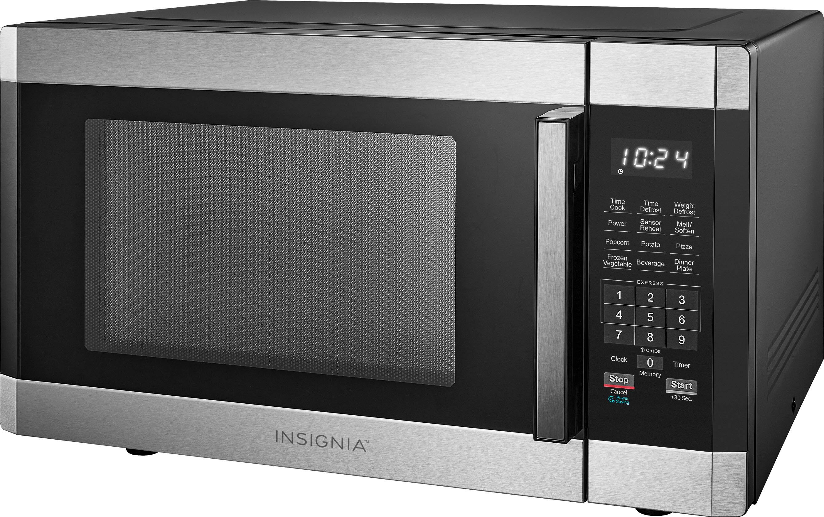 10:24

Time Cook  
Time Defrost  
Weight Defrost  
Power Sensor  
Melt/ Reheat  
Soften  
Popcorn  
Potato  
Pizza  
Frozen  
Vegetable  
Beverage  
Dinner Plate  

EXPRESS  
1 2 3  
4 5 6  
7 8 9  
On/Off  
Clock  
0  
Timer  
Memory  
Stop  
Start  
Cancel  
Power Saving  
+30 Sec.  

INSIGNIA