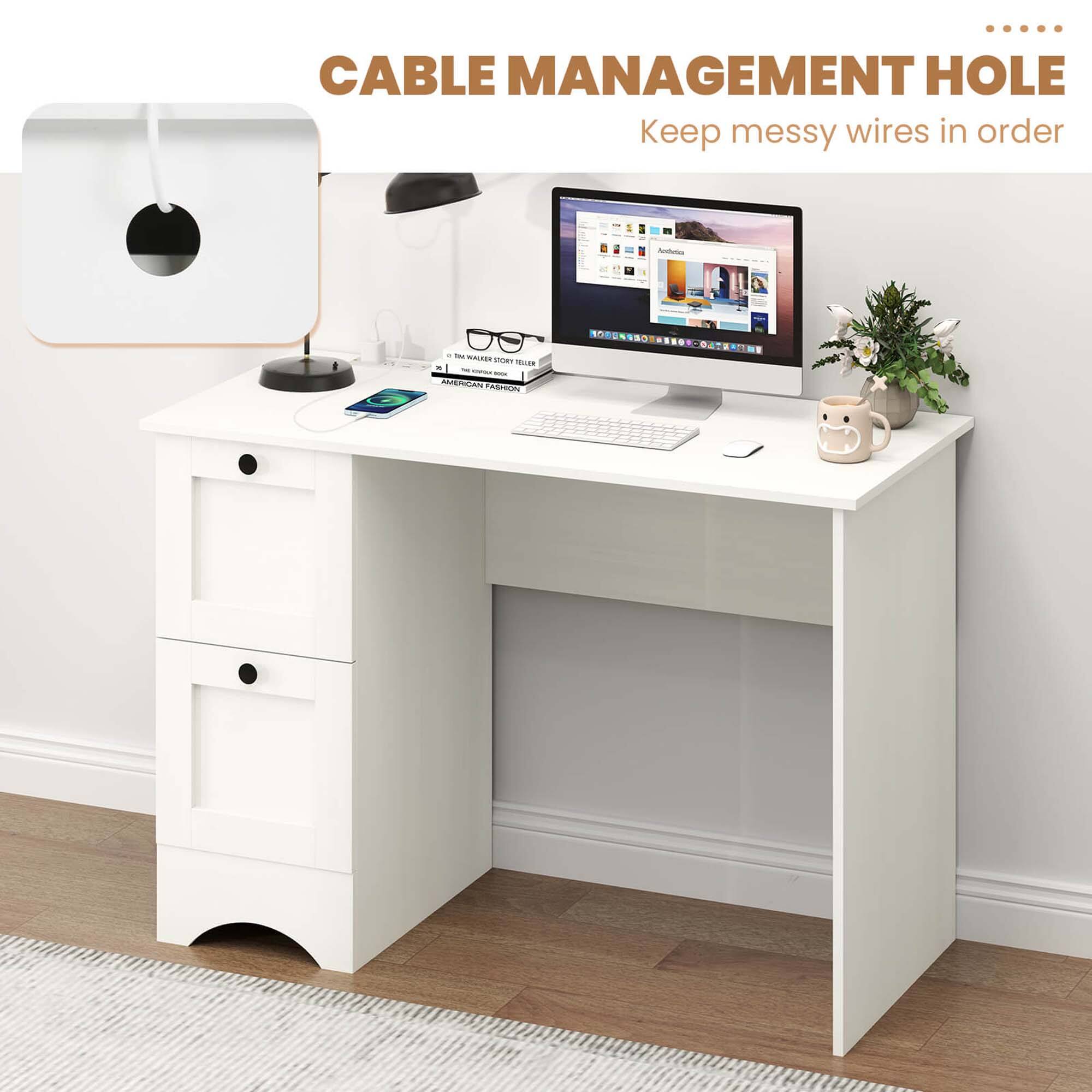 Cable Management Hole: Keep messy wires in order.