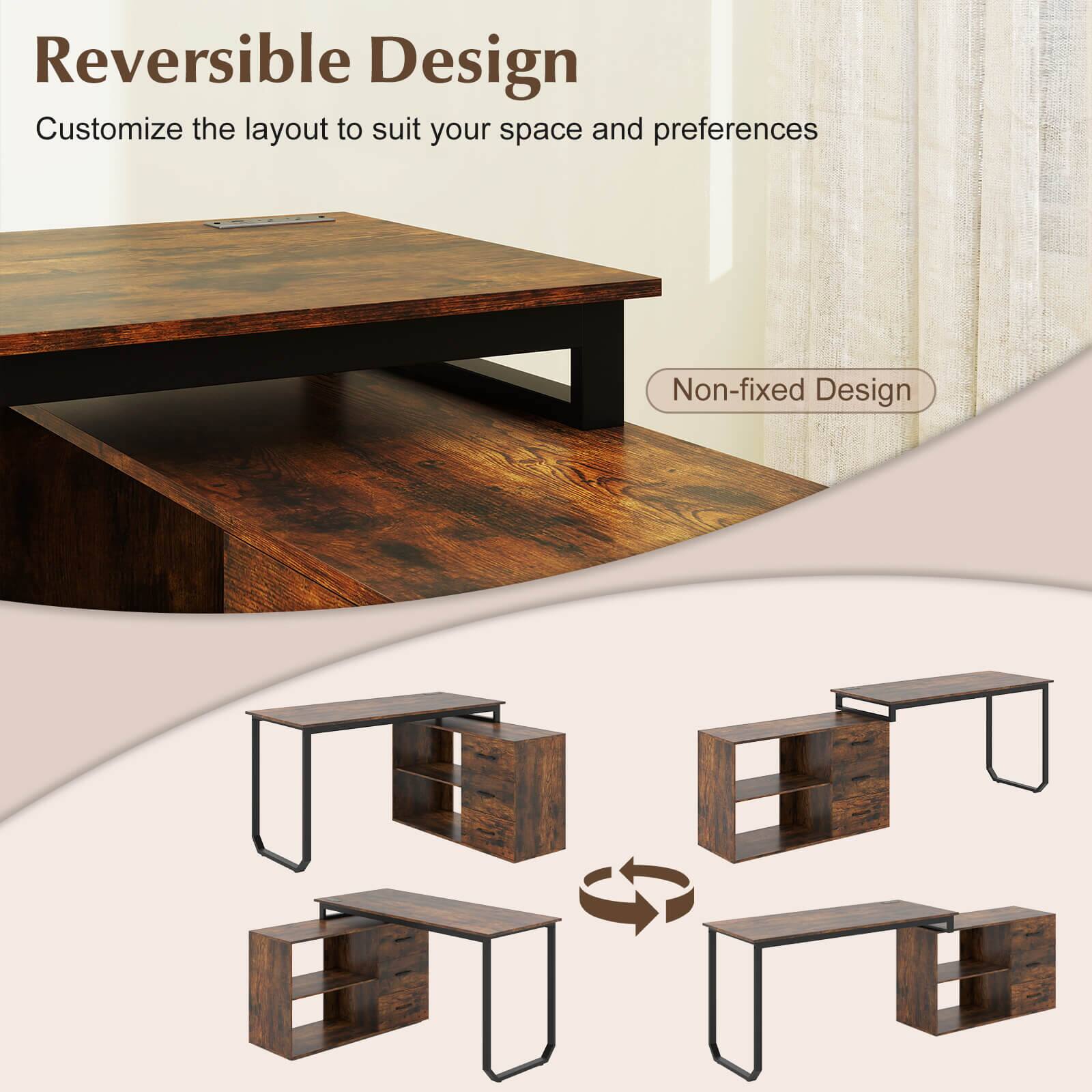 Reversible Design  
Customize the layout to suit your space and preferences  

Non-fixed Design