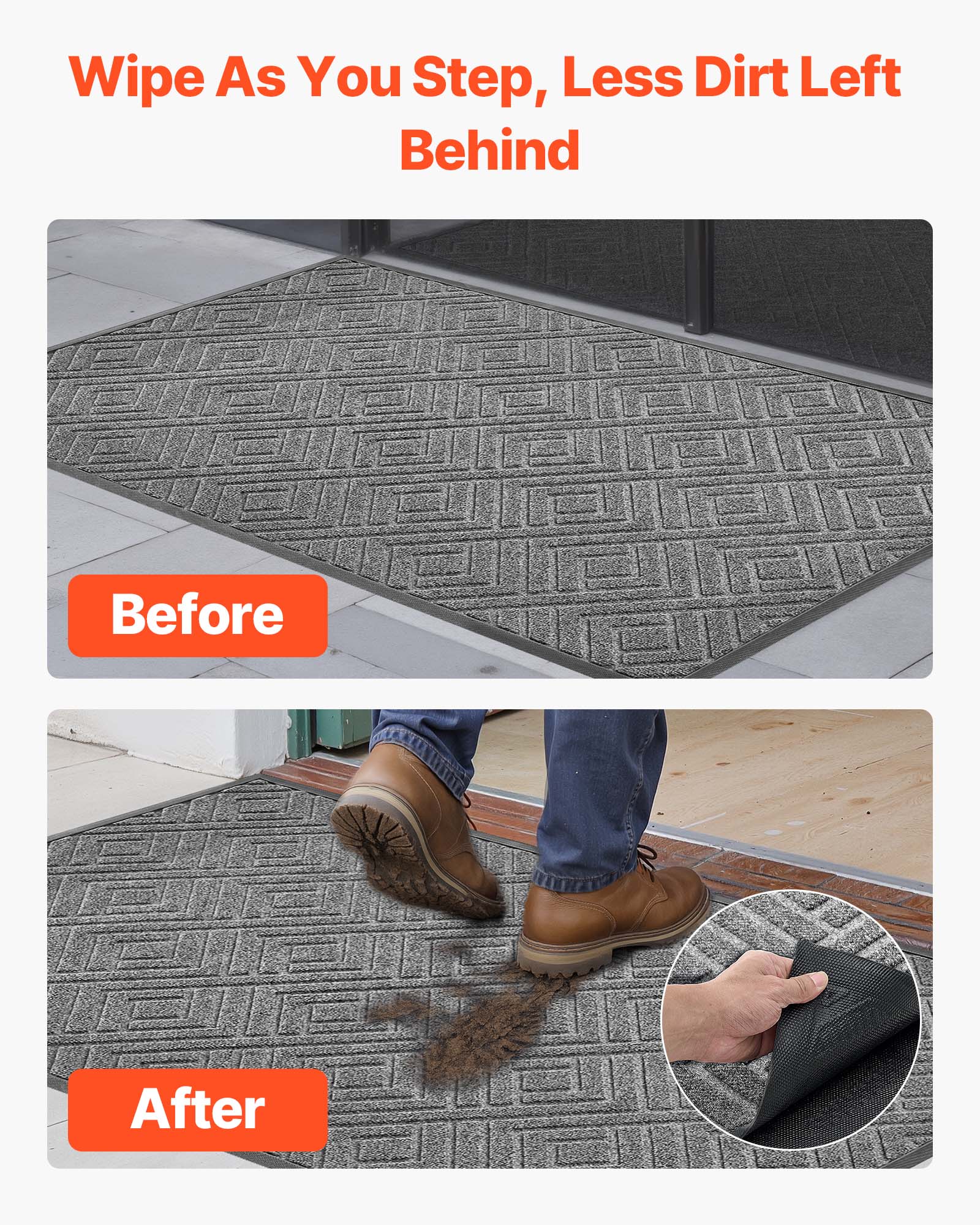 Wipe As You Step, Less Dirt Left Behind

Before

After