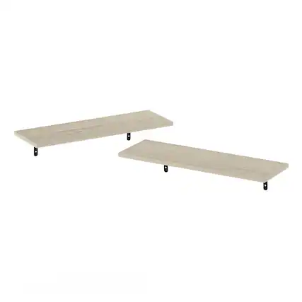 Front. Furinno - Rossi 23-Inch Wall Mounted Floating Display Shelves, Set of 2 - Metropolitan Pine.