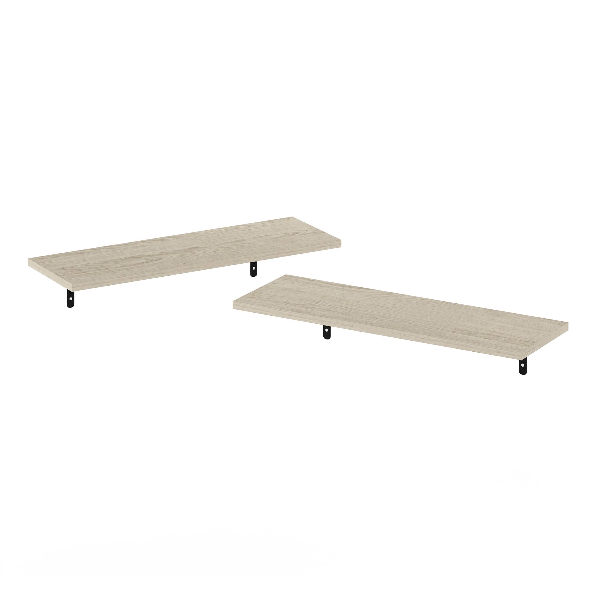 Furinno - Rossi 23-Inch Wall Mounted Floating Display Shelves, Set of 2 - Metropolitan Pine