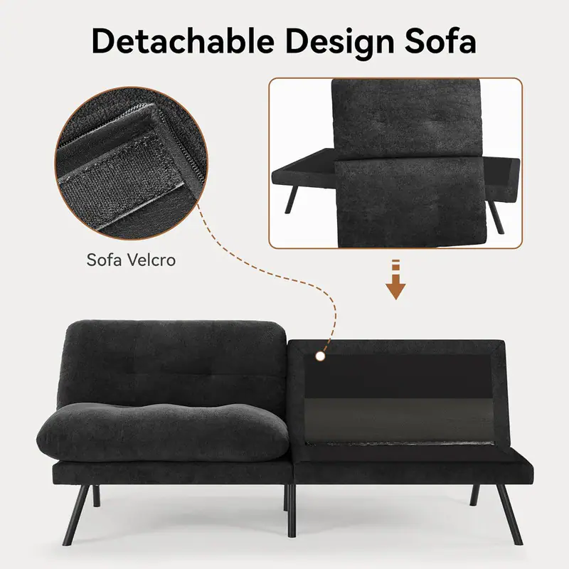 The text on the image is: "Detachable Design Sofa Sofa Velcro."
