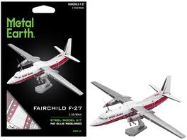 Model Kit Fairchild F-27 Commercial Aircraft "Pacific Alaska" White w/Red Moderate Difficulty Steel Model by Metal Earth
