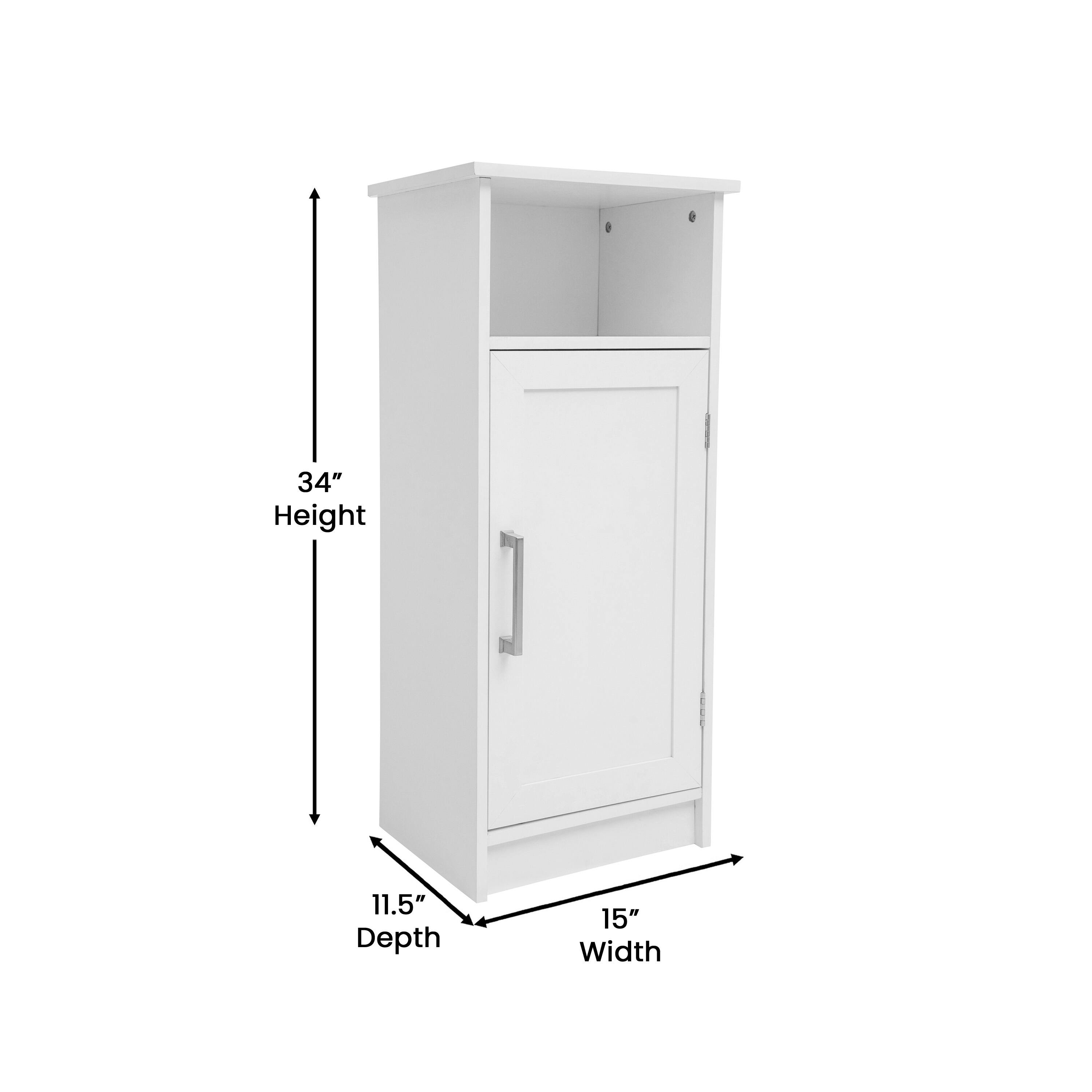 34" Height, 11.5" Depth, 15" Width