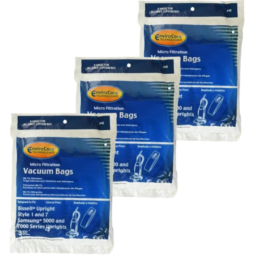 EnviroCare - 9-Pack Bissell Style 1 & 7 Upright Vacuum Cleaner Bags – Micro #840