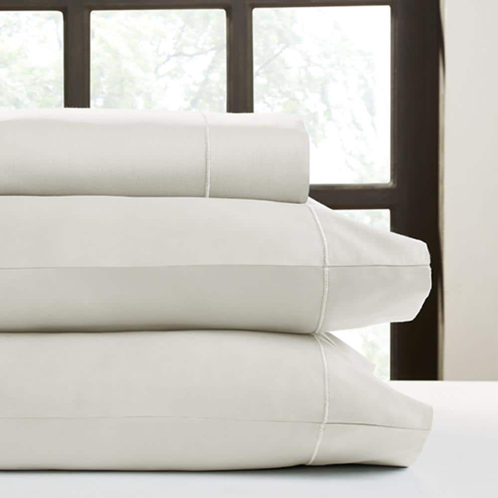 Perthshire Platinum Concepts - 1000 Thread Count Solid Sateen Sheet - 4 Piece Set - Queen - Ivory