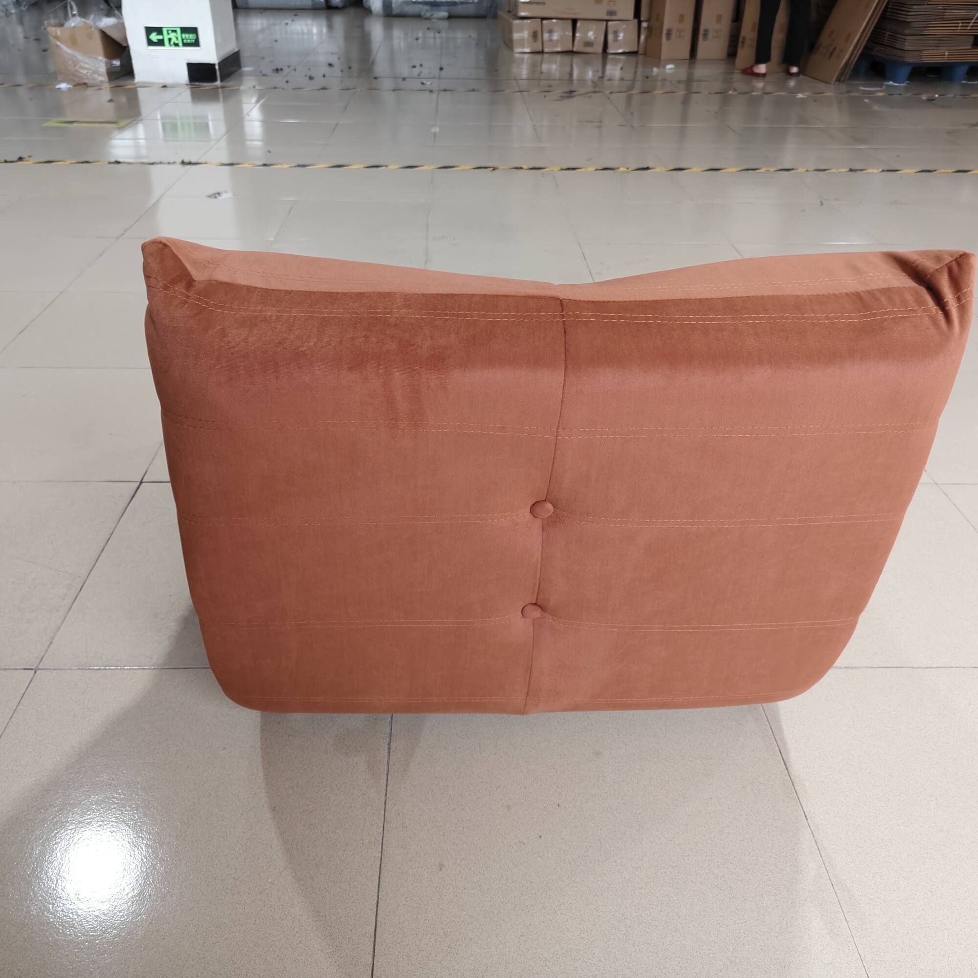 Angle. GOODSILO - Stylish Button-Tufted Accent Chair with Luxurious Microfiber Upholstery for Living Room Decor - Orange.