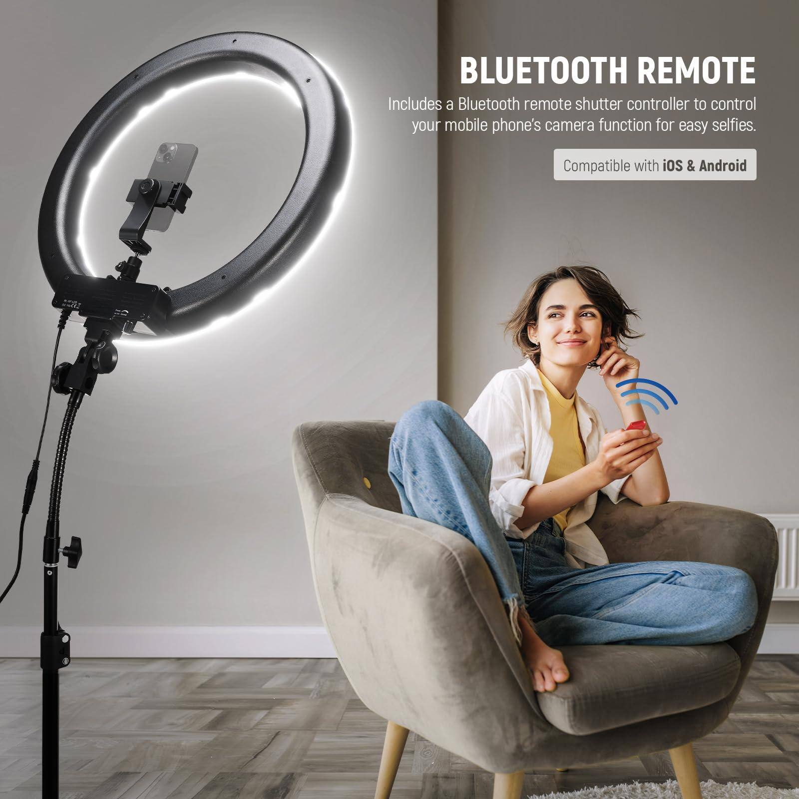 **BLUETOOTH REMOTE**

Includes a Bluetooth remote shutter controller to control your mobile phone's camera function for easy selfies.

Compatible with iOS & Android