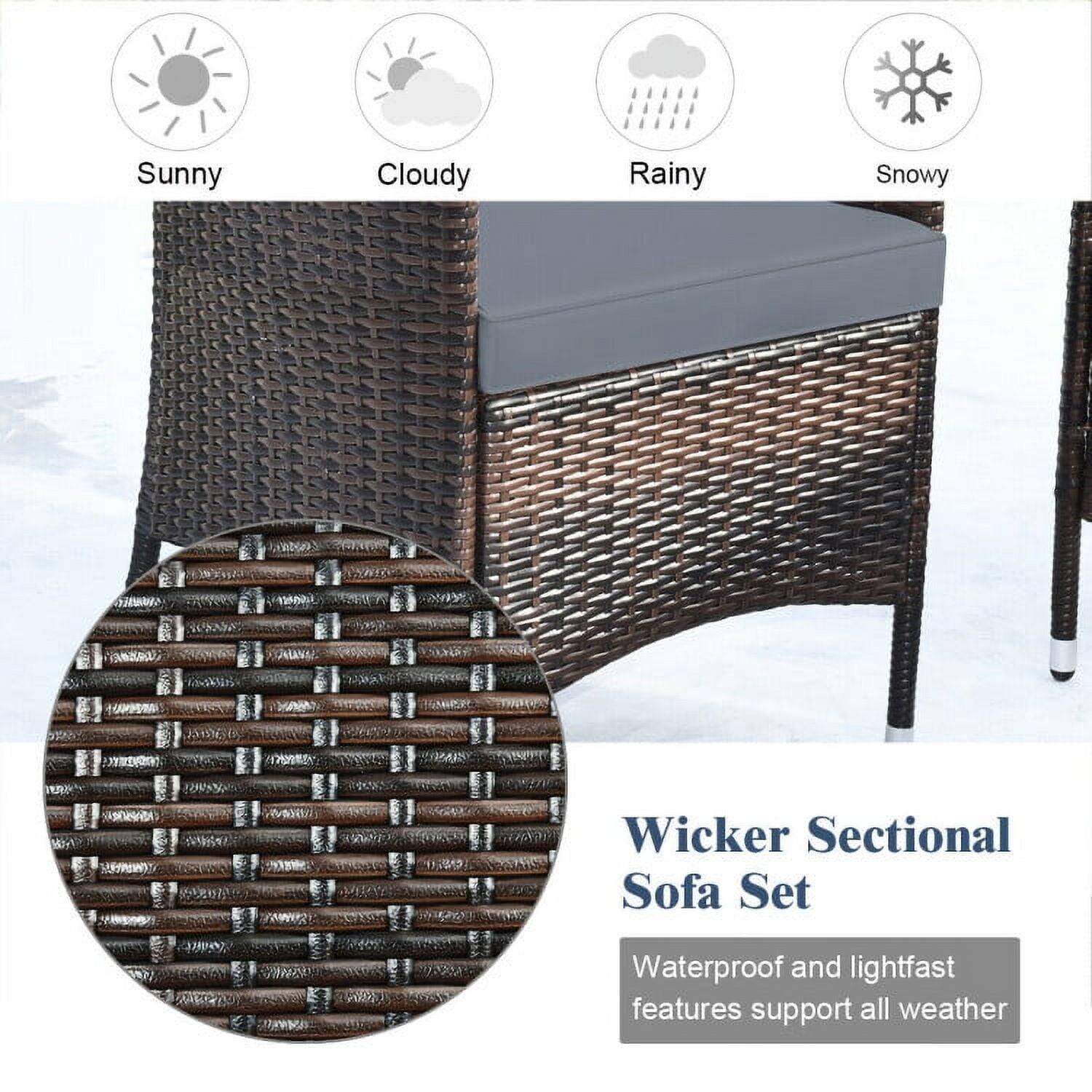Sunny Cloudy Rainy Snowy

Wicker Sectional Sofa Set

Waterproof and lightfast features support all weather