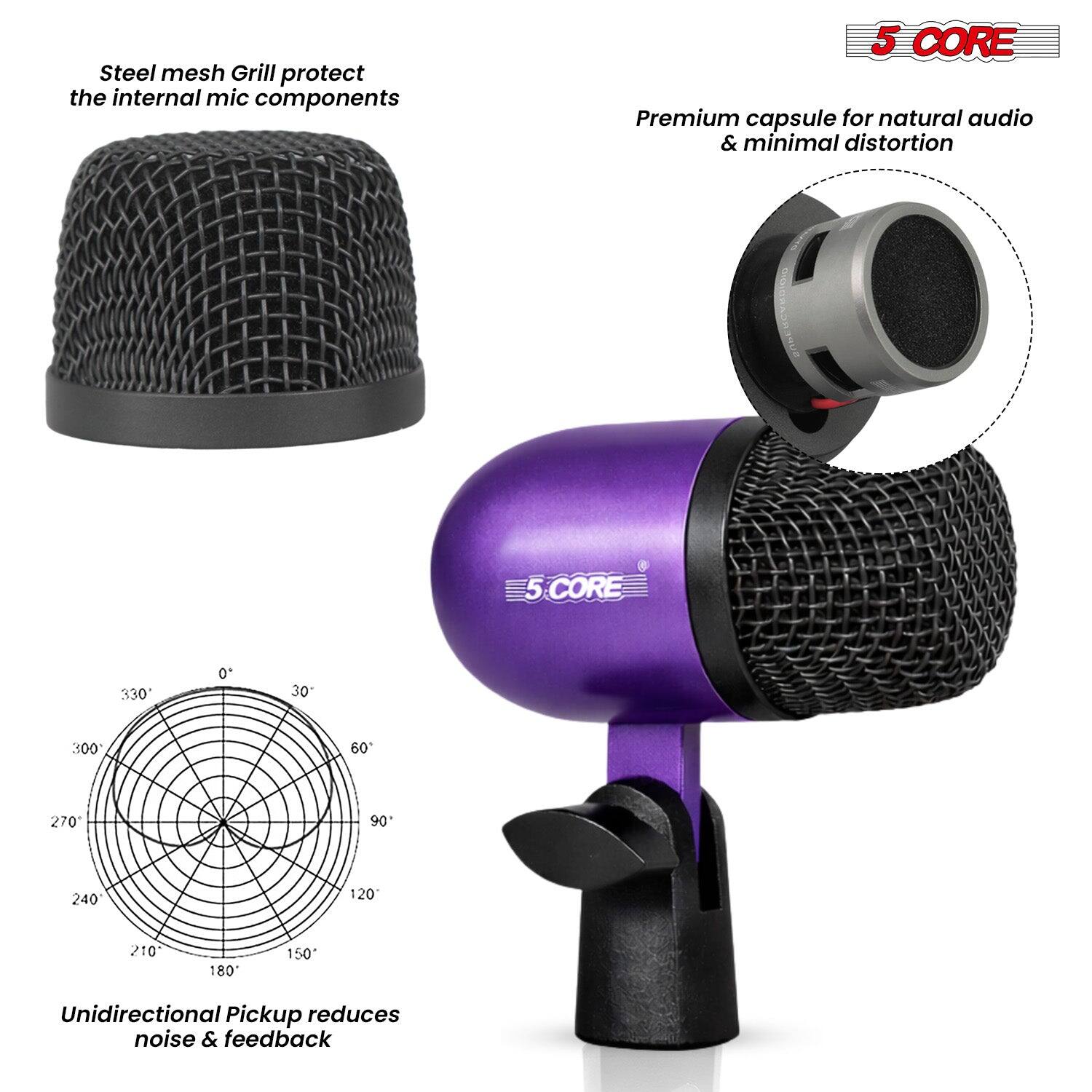 Steel mesh Grill protect the internal mic components

5 CORE Premium capsule for natural audio & minimal distortion

Unidirectional Pickup reduces noise & feedback