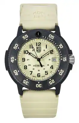 Luminox - Original Navy Seal EVO Rubber Strap Dial Quartz Diver's XS.3010.EVO.S 200M Men's Watch - Beige