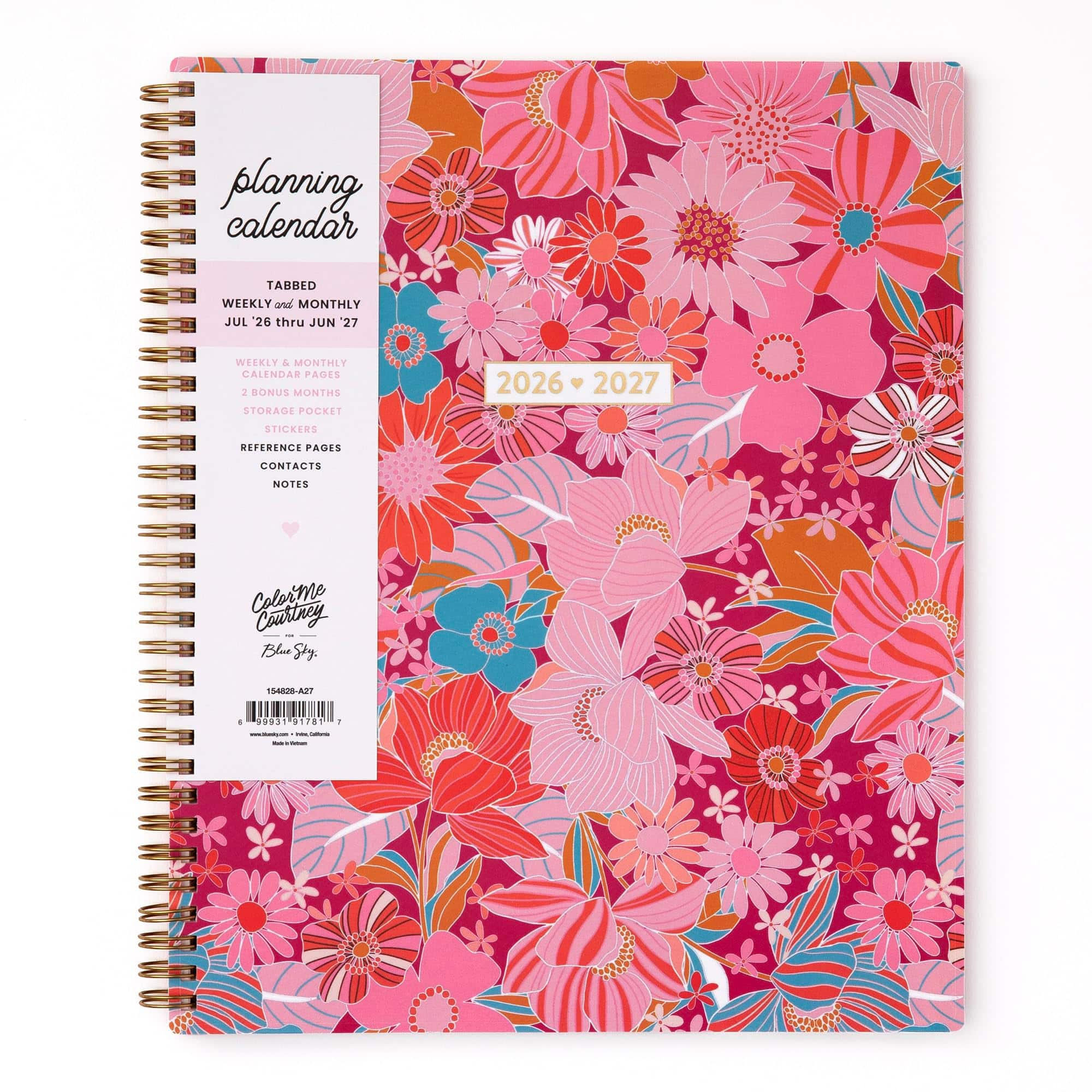 Blue Sky 2026 2027 Weekly & Monthly Academic Planner, 8.5