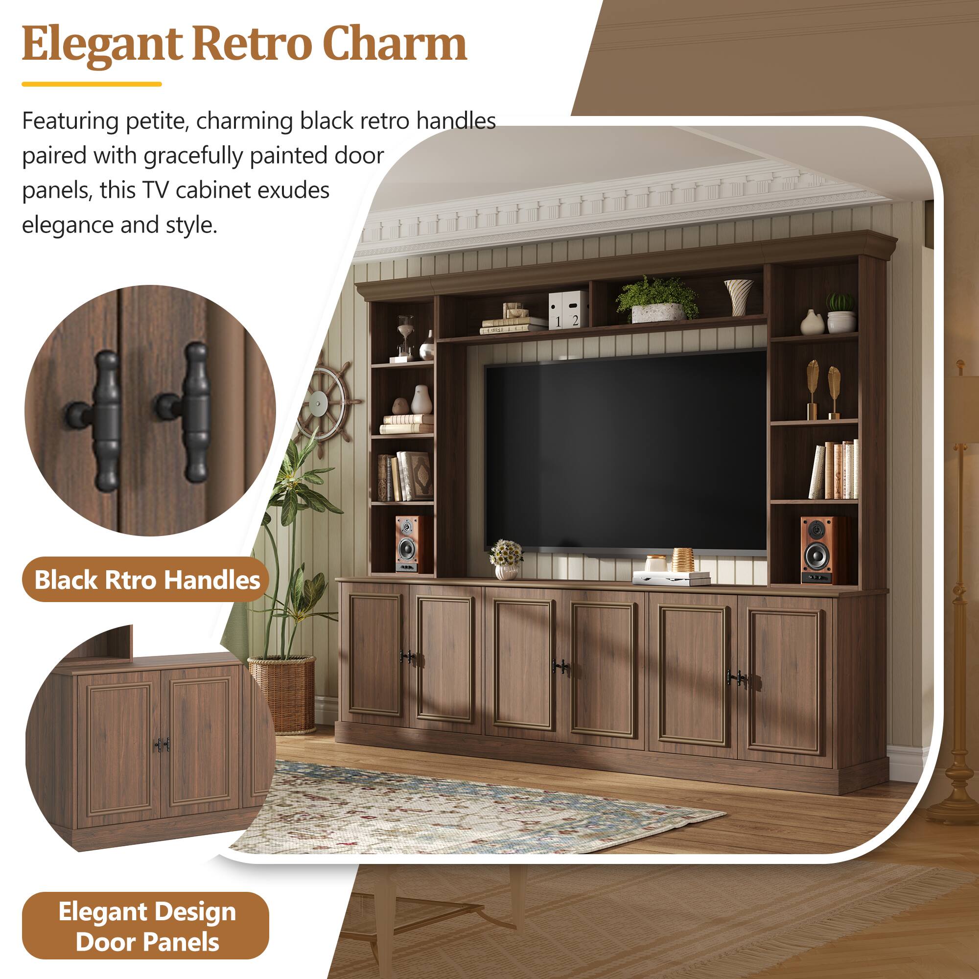 Elegant Retro Charm

Featuring petite, charming black retro handles paired with gracefully painted door panels, this TV cabinet exudes elegance and style.

2 Black Retro Handles

Elegant Design Door Panels
